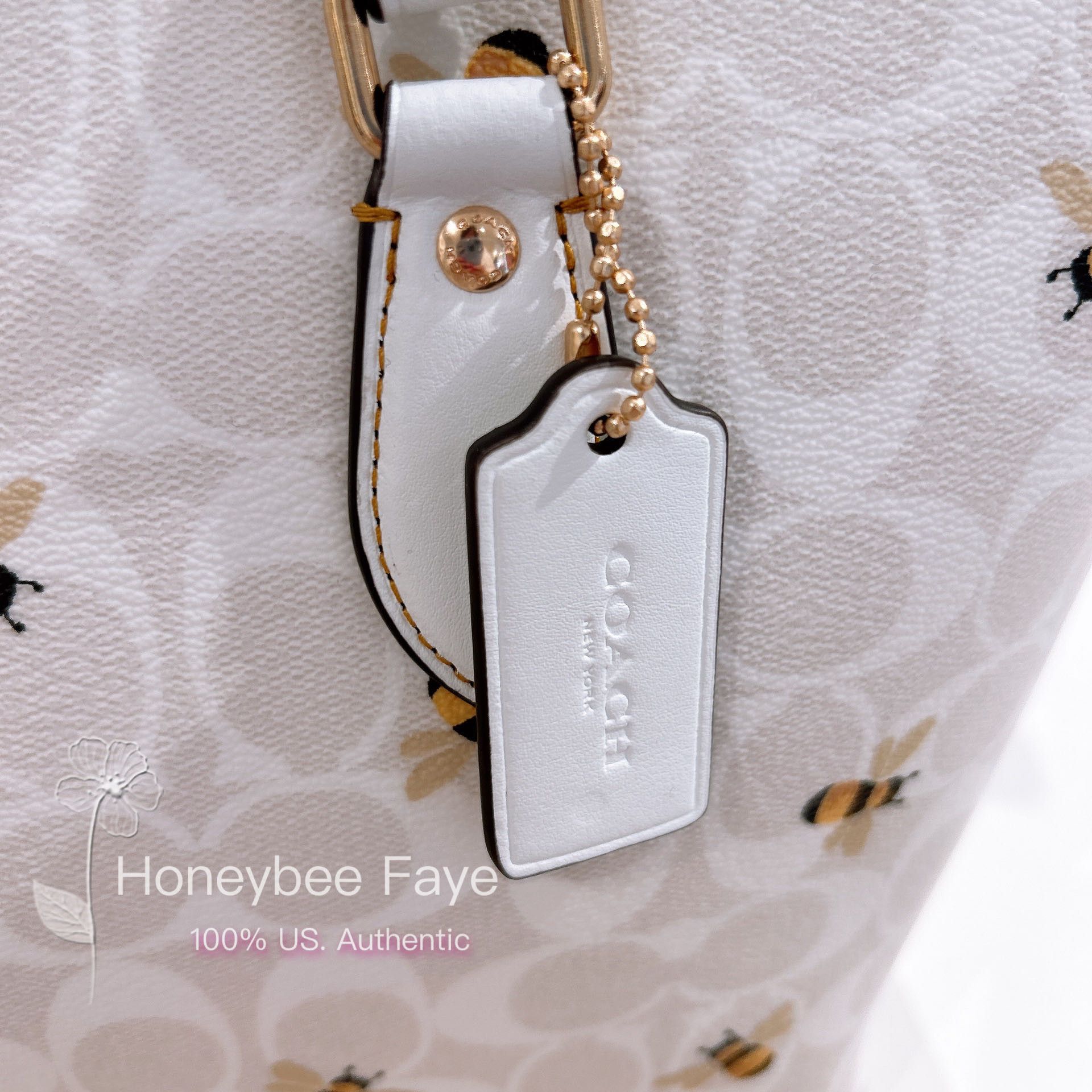 Coach bee print tote hotsell