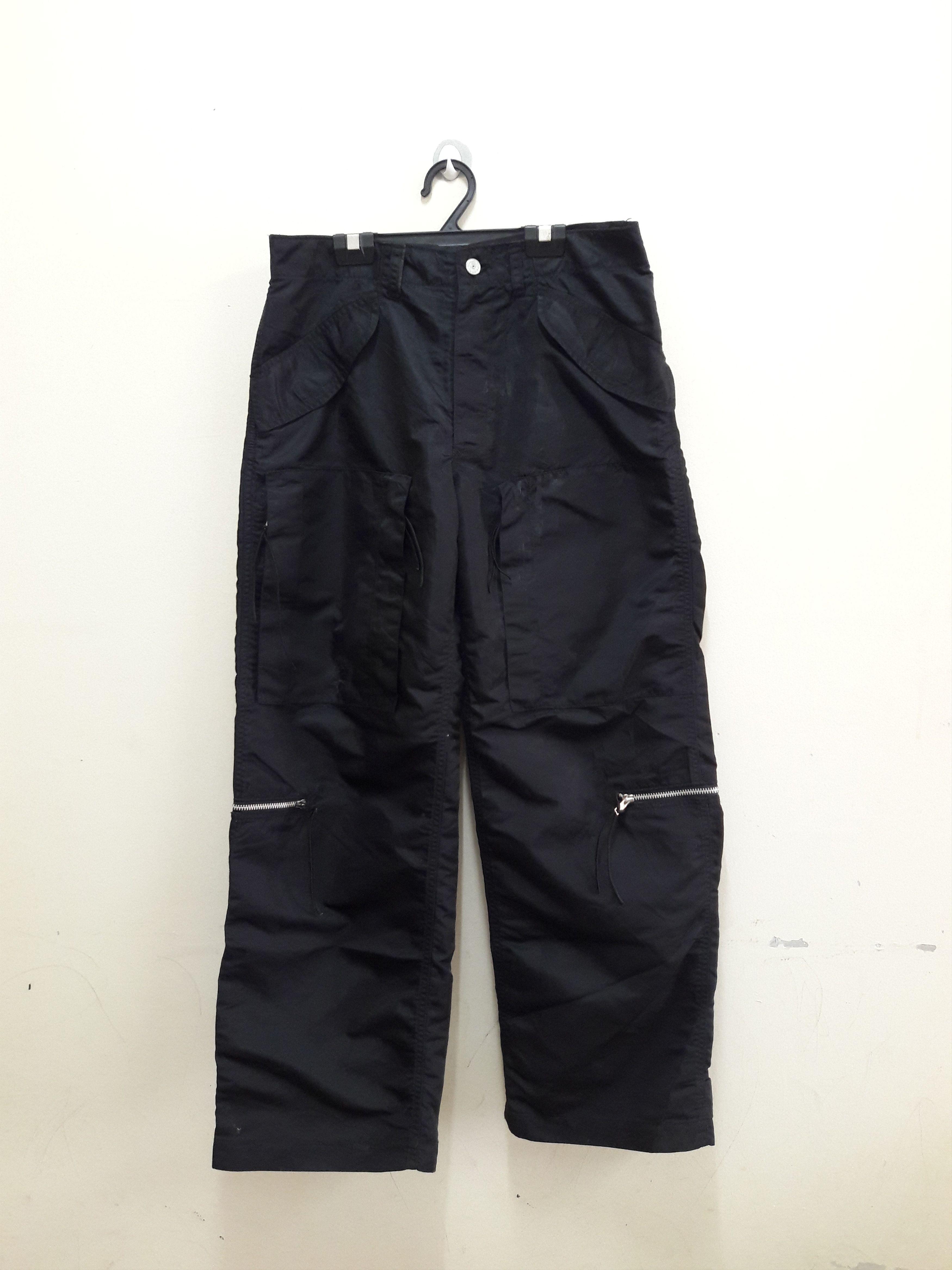 image of Designer Men's Ba-Tsu Div Nylon Zipper Pants in Black (Size 34)