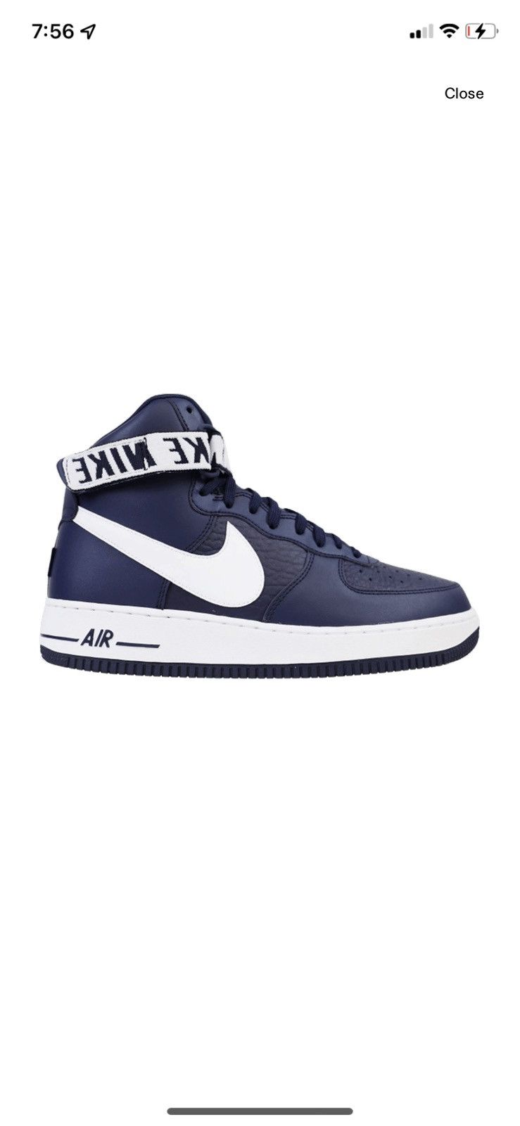 image of Nike Air Force 1 High Statement Game Shoes in College Navy/White, Men's (Size 12)