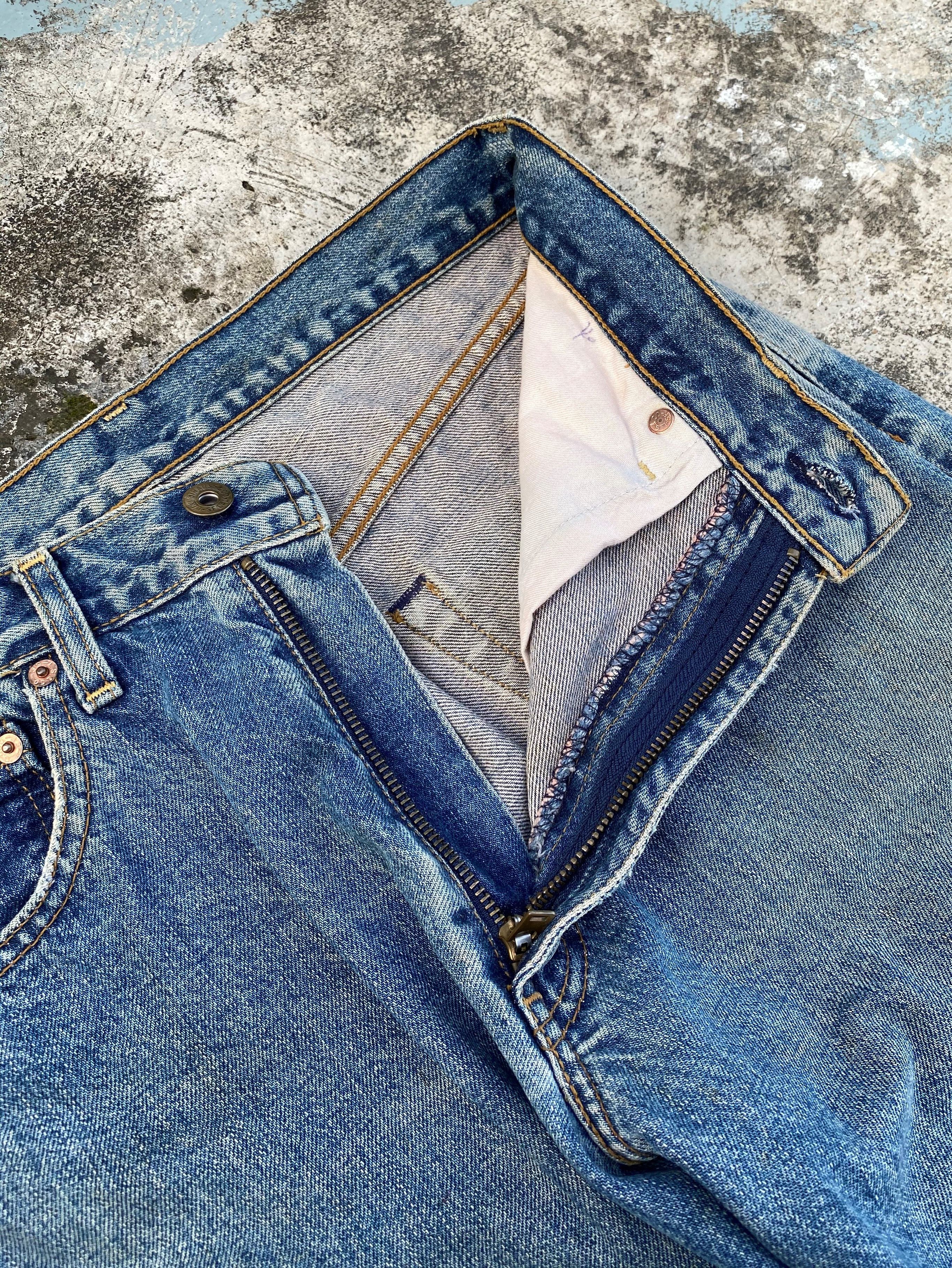 Levi's × Vintage 90s Vintage Light Blue Wash Levis 504 Redline Size US 29 - 9 Thumbnail