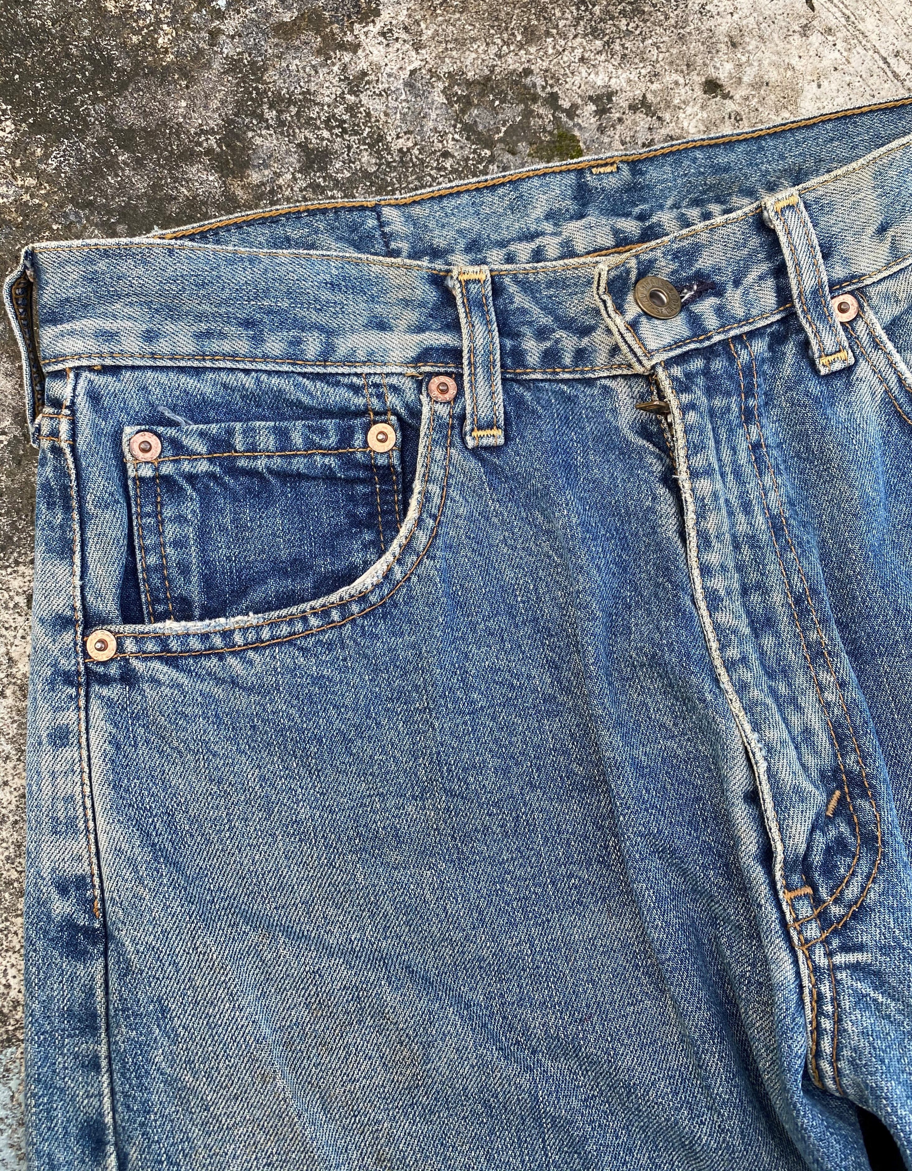 Levi's × Vintage 90s Vintage Light Blue Wash Levis 504 Redline Size US 29 - 8 Thumbnail