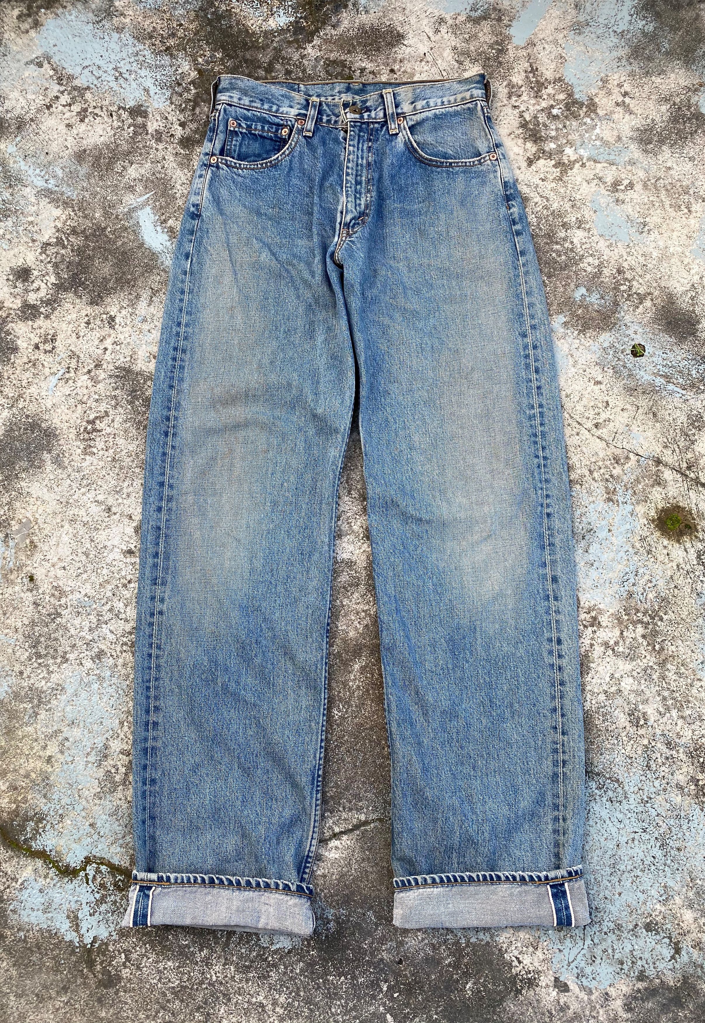 Levi's × Vintage 90s Vintage Light Blue Wash Levis 504 Redline Size US 29 - 1 Thumbnail
