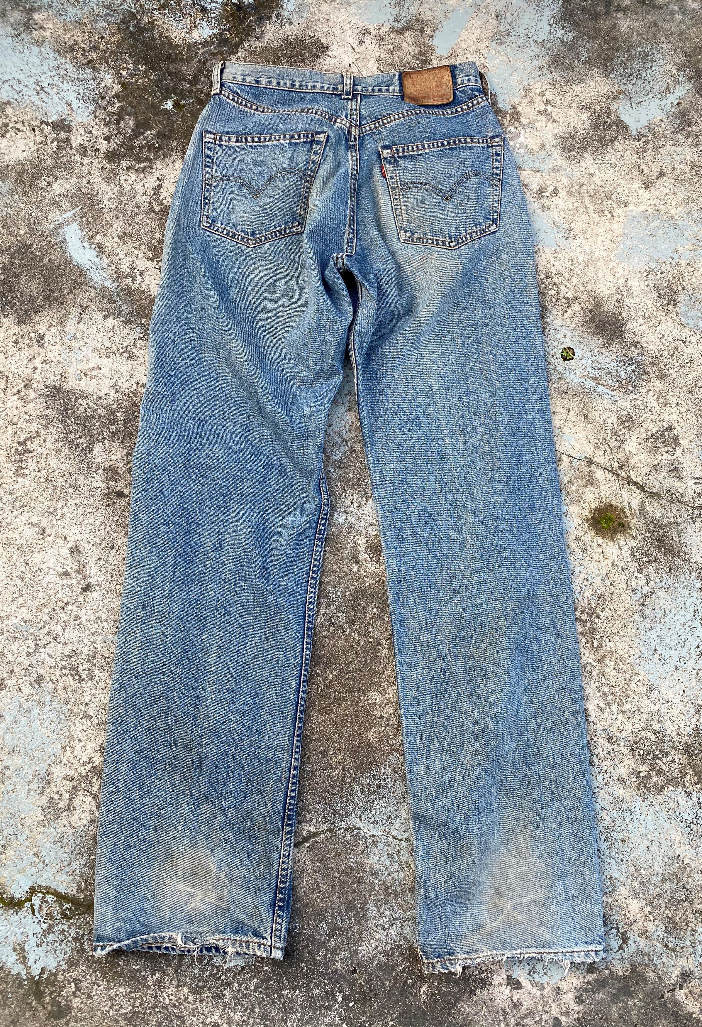 Levi's × Vintage 90s Vintage Light Blue Wash Levis 504 Redline Size US 29 - 3 Thumbnail