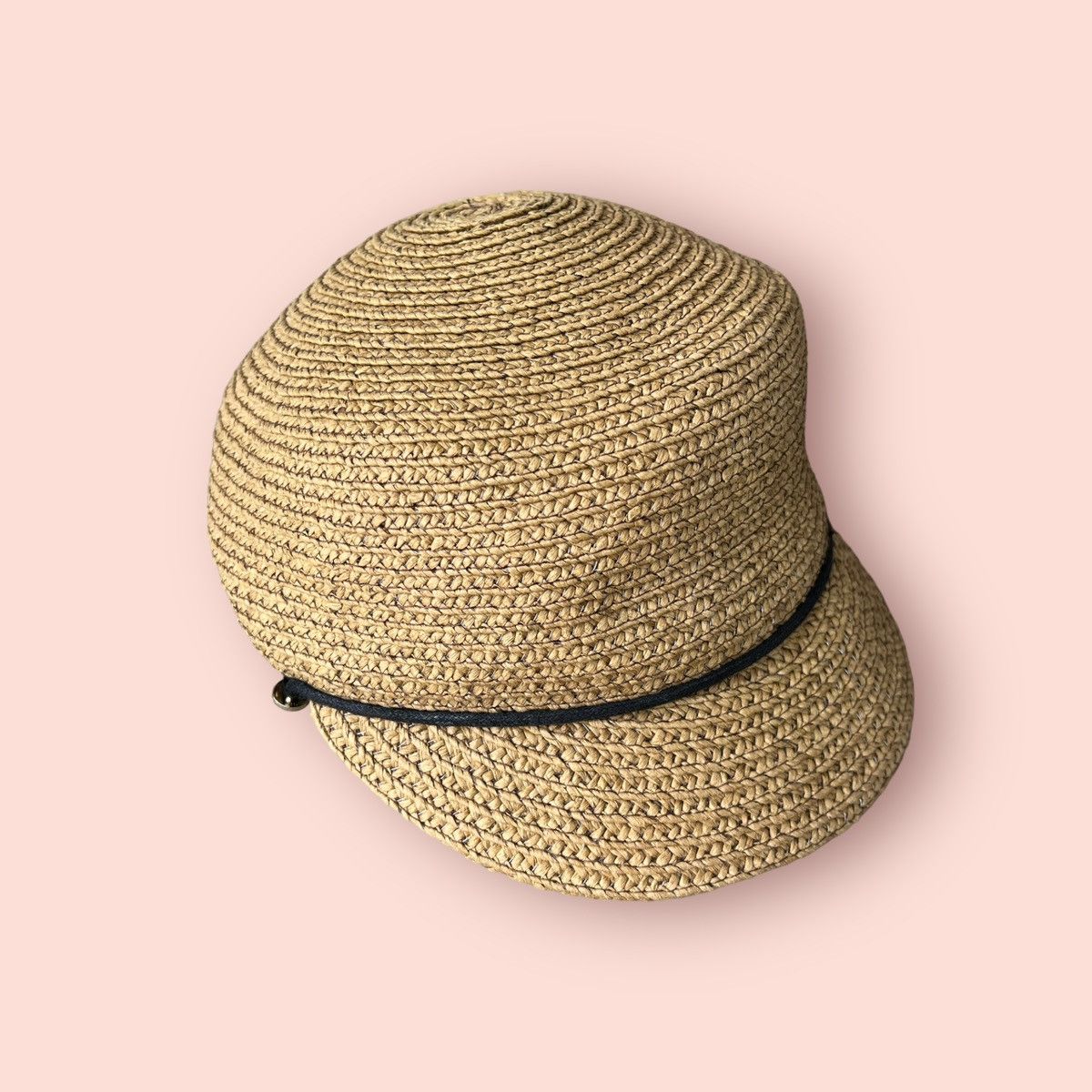 Japanese Brand RARE BACK NUMBER WEAVED STRAW BAKER BOY HAT Size ONE SIZE - 3 Thumbnail