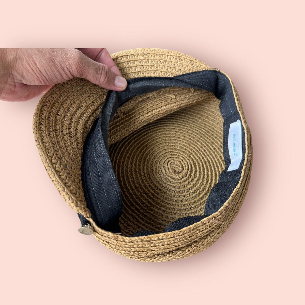 Japanese Brand RARE BACK NUMBER WEAVED STRAW BAKER BOY HAT Size ONE SIZE - 17 Thumbnail