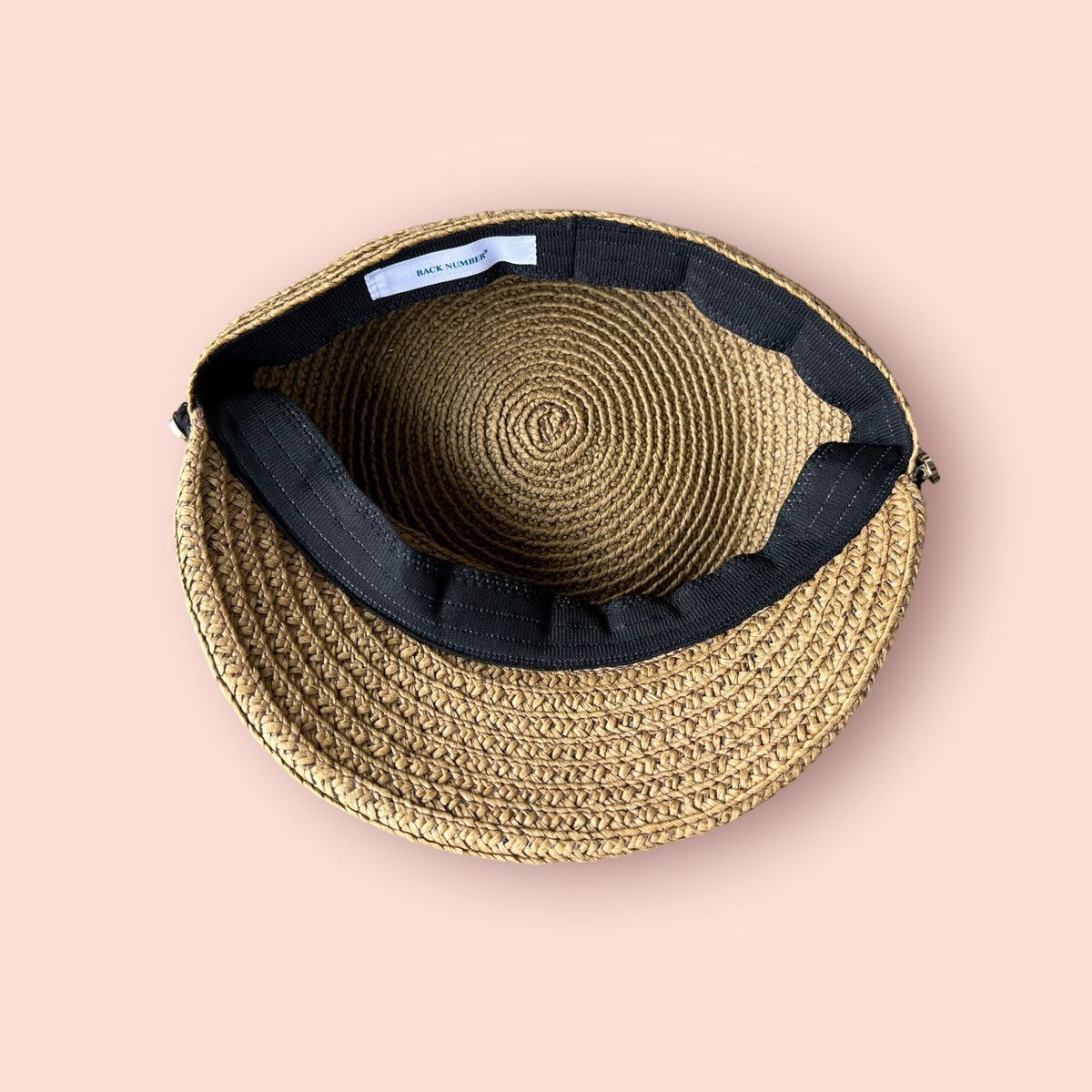 Japanese Brand RARE BACK NUMBER WEAVED STRAW BAKER BOY HAT Size ONE SIZE - 16 Thumbnail