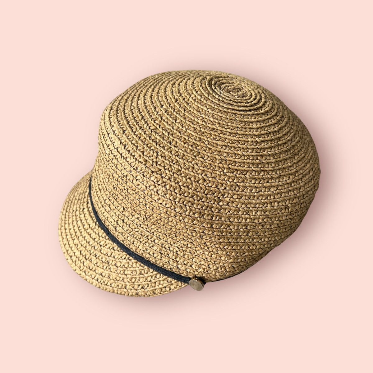 Japanese Brand RARE BACK NUMBER WEAVED STRAW BAKER BOY HAT Size ONE SIZE - 13 Thumbnail