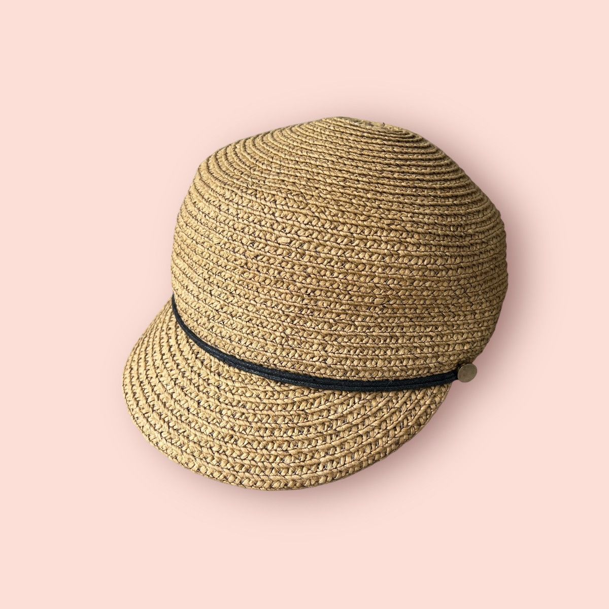 Japanese Brand RARE BACK NUMBER WEAVED STRAW BAKER BOY HAT Size ONE SIZE - 5 Thumbnail