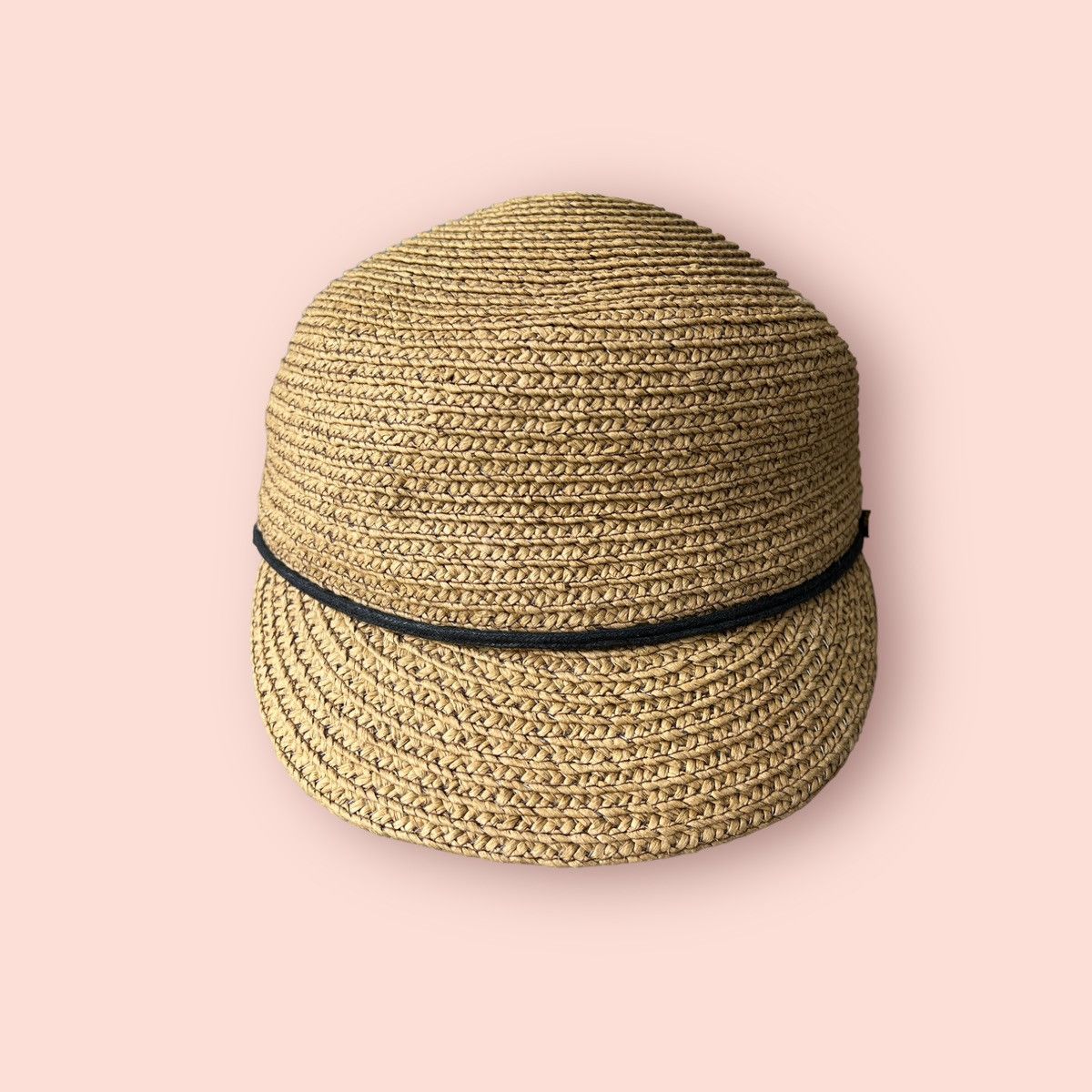 Japanese Brand RARE BACK NUMBER WEAVED STRAW BAKER BOY HAT Size ONE SIZE - 4 Thumbnail