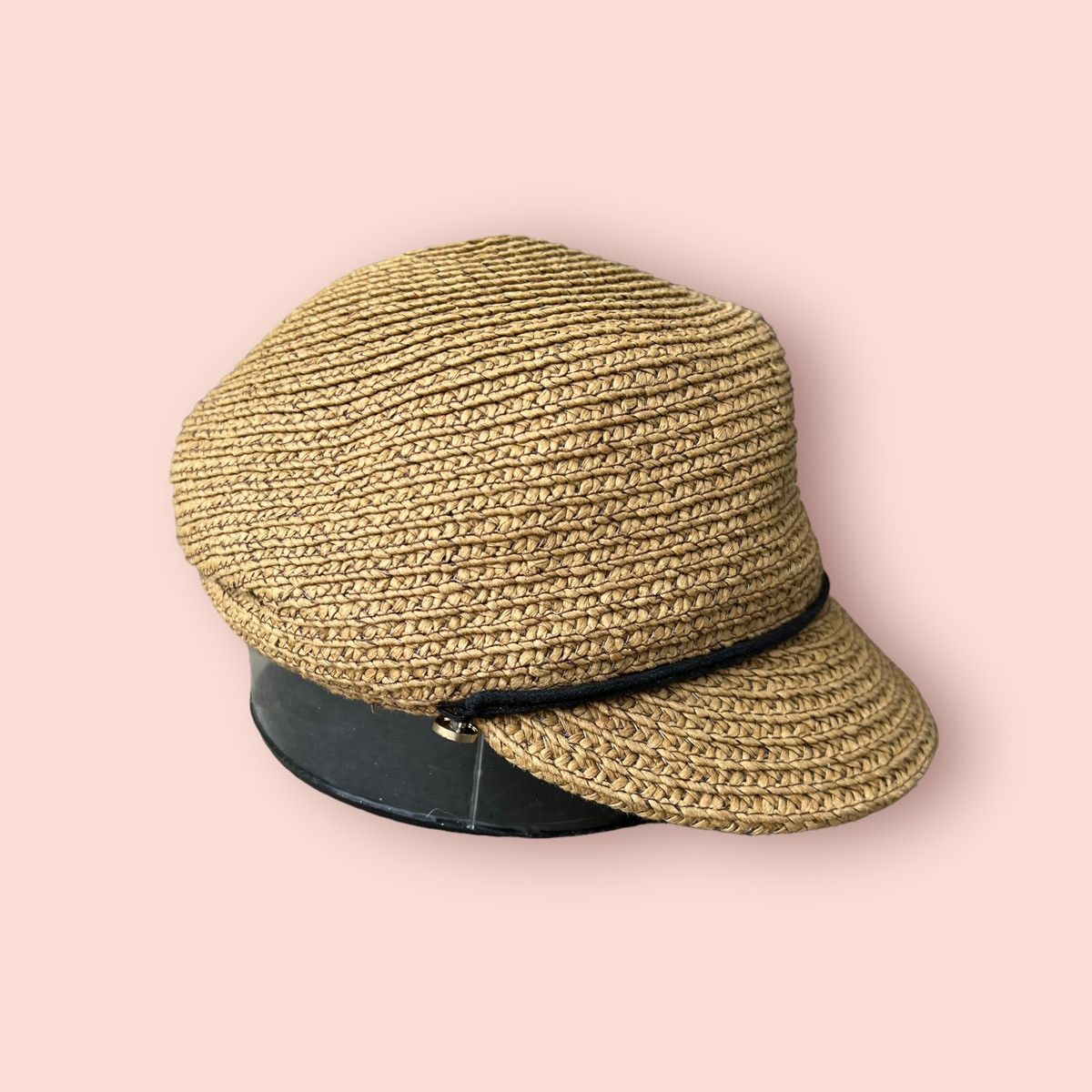 RARE BACK NUMBER WEAVED STRAW BAKER BOY HAT