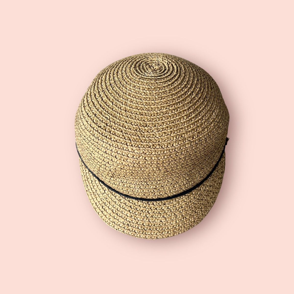 Japanese Brand RARE BACK NUMBER WEAVED STRAW BAKER BOY HAT Size ONE SIZE - 6 Thumbnail