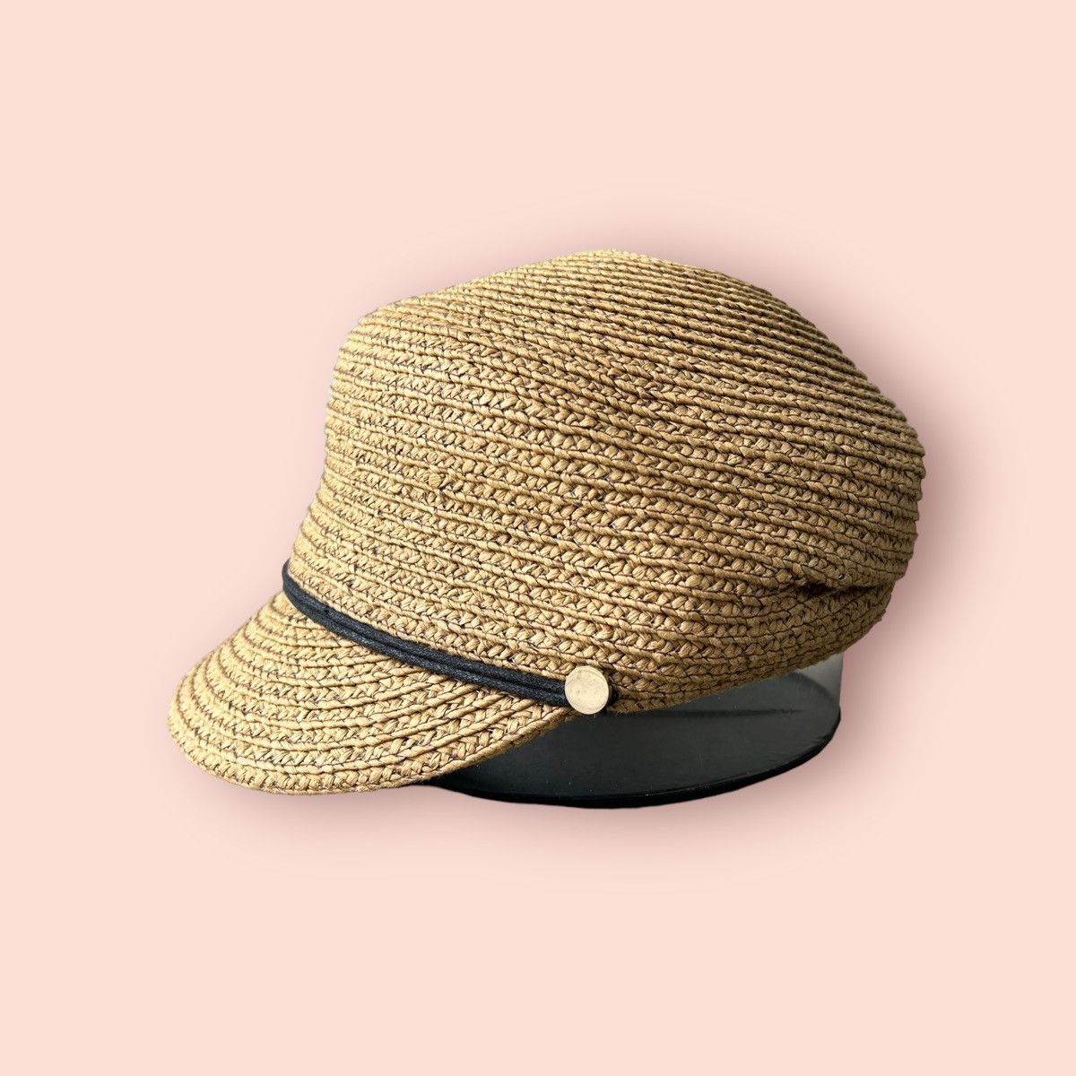 Japanese Brand RARE BACK NUMBER WEAVED STRAW BAKER BOY HAT Size ONE SIZE - 12 Thumbnail