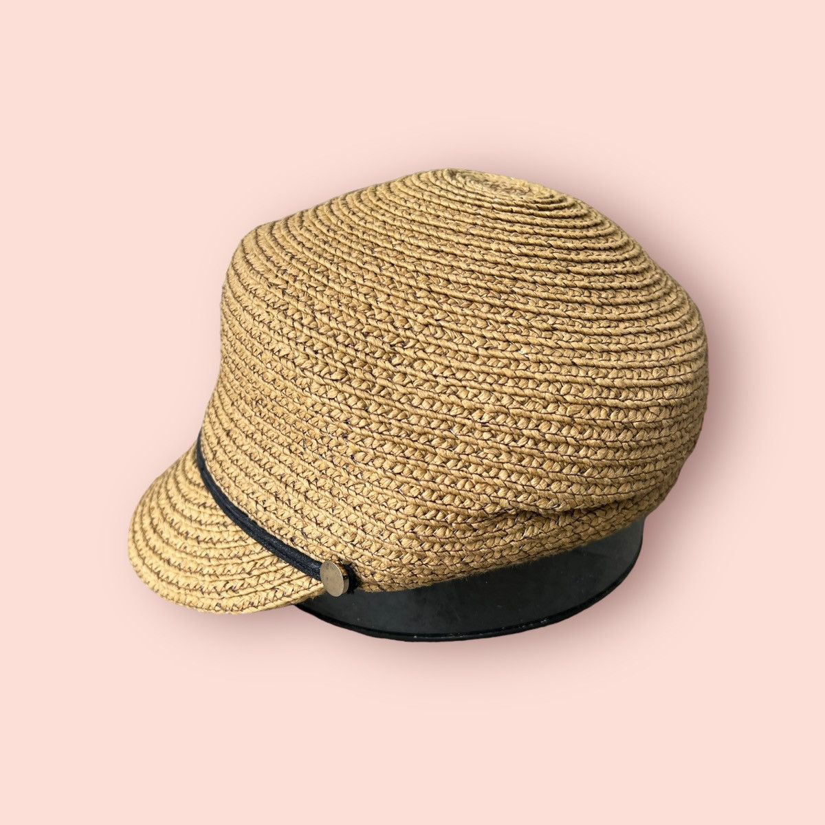 Japanese Brand RARE BACK NUMBER WEAVED STRAW BAKER BOY HAT Size ONE SIZE - 8 Thumbnail