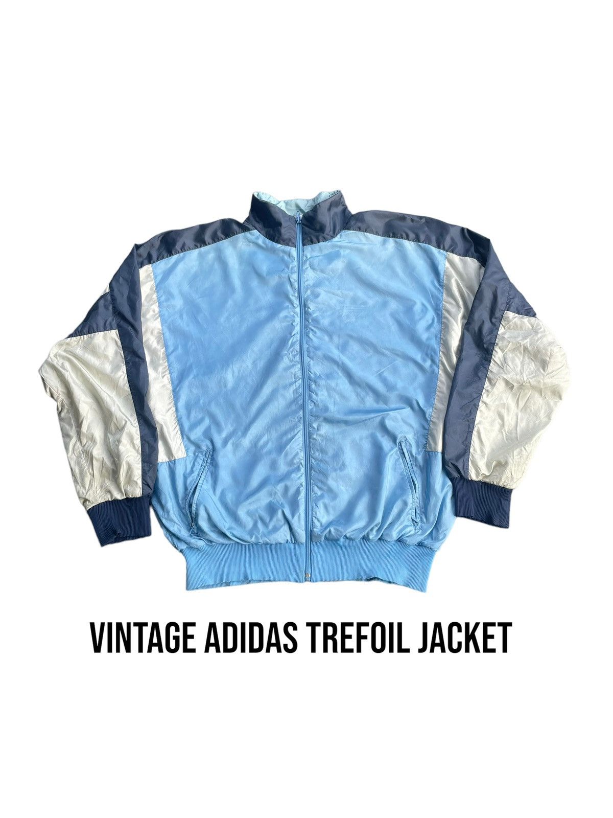 image of Adidas Trefoil Jacket in Blue, Men's (Size 2XL)