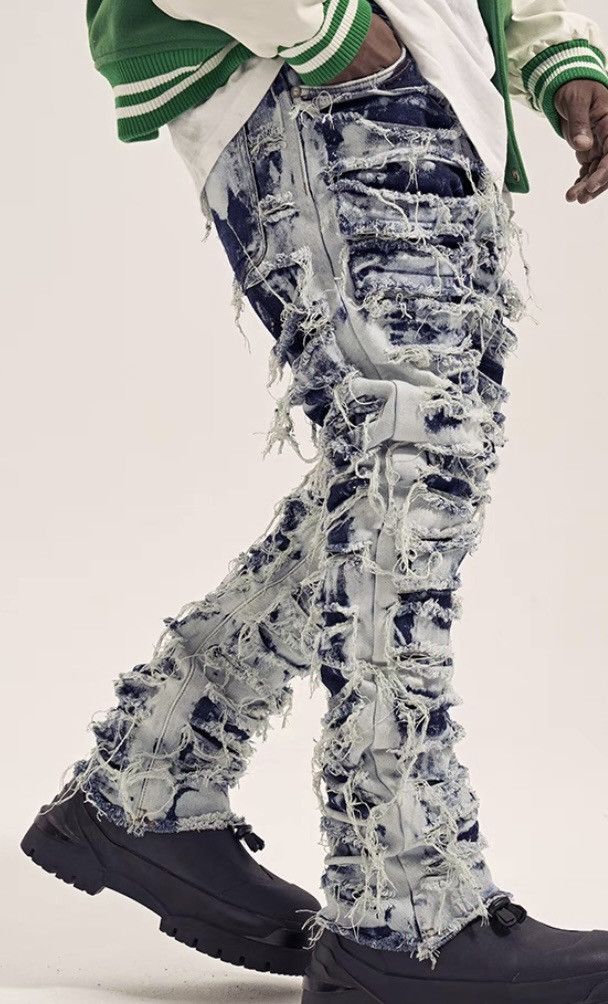 Very Cool Rare Distressed Style Denim Jeans Pants | Grailed