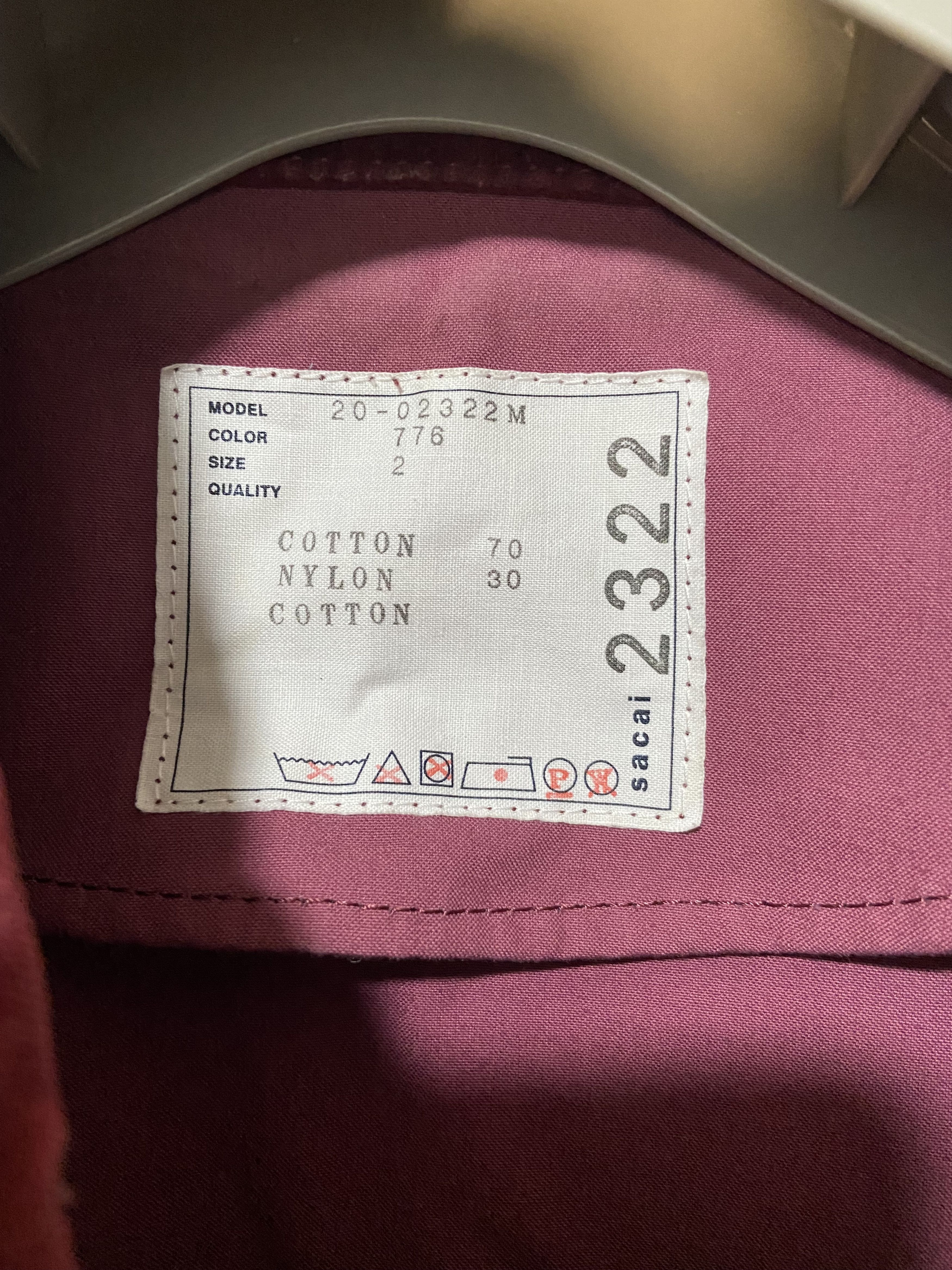 Sacai Sacai 20aw Burgundy Jacket Size US M / EU 48-50 / 2 - 2 Thumbnail