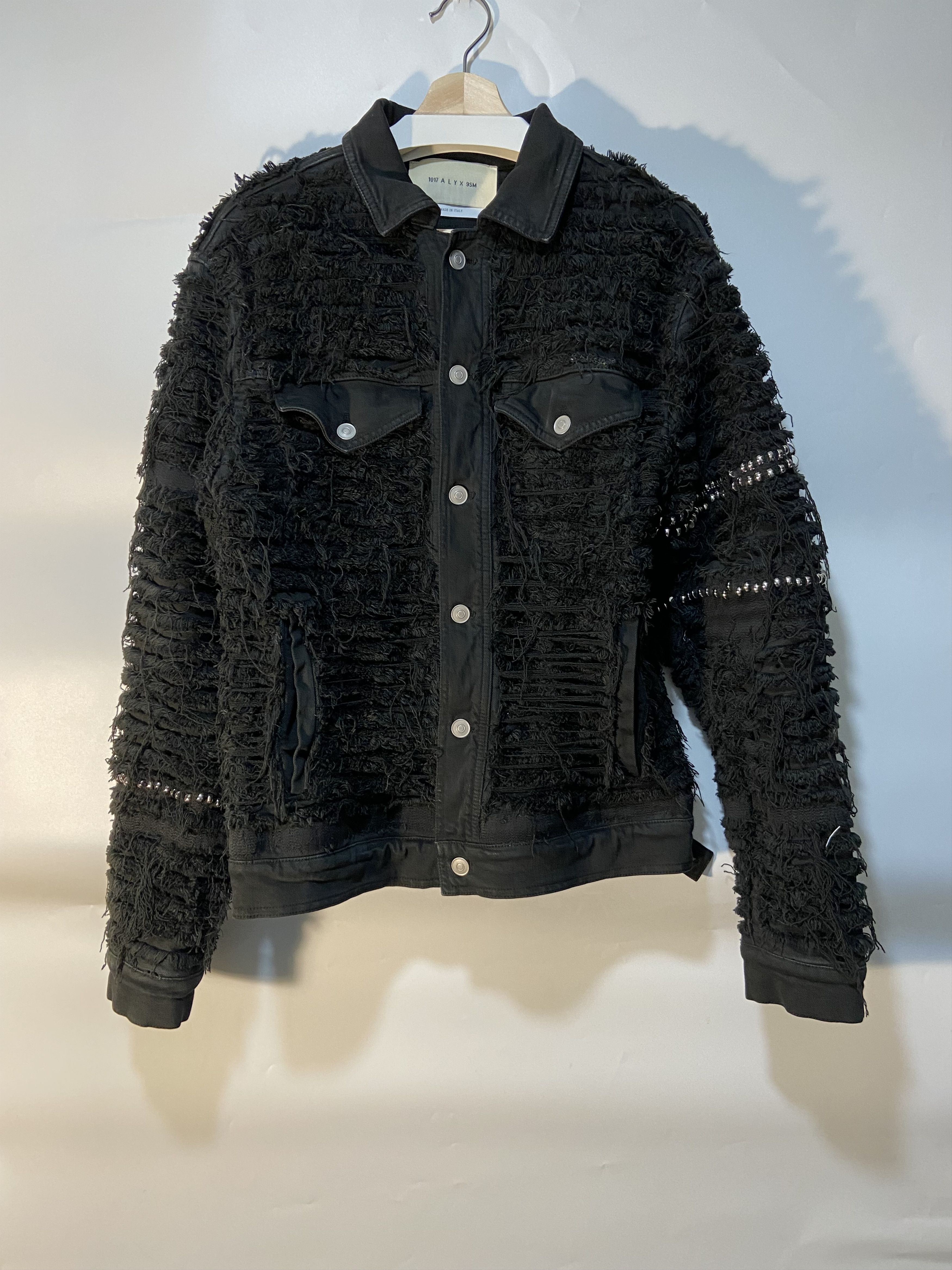1017 ALYX 9SM 1017 A L Y X 9SM Black Shredded Denim Jacket Size US S / EU 44-46 / 1 - 1 Thumbnail