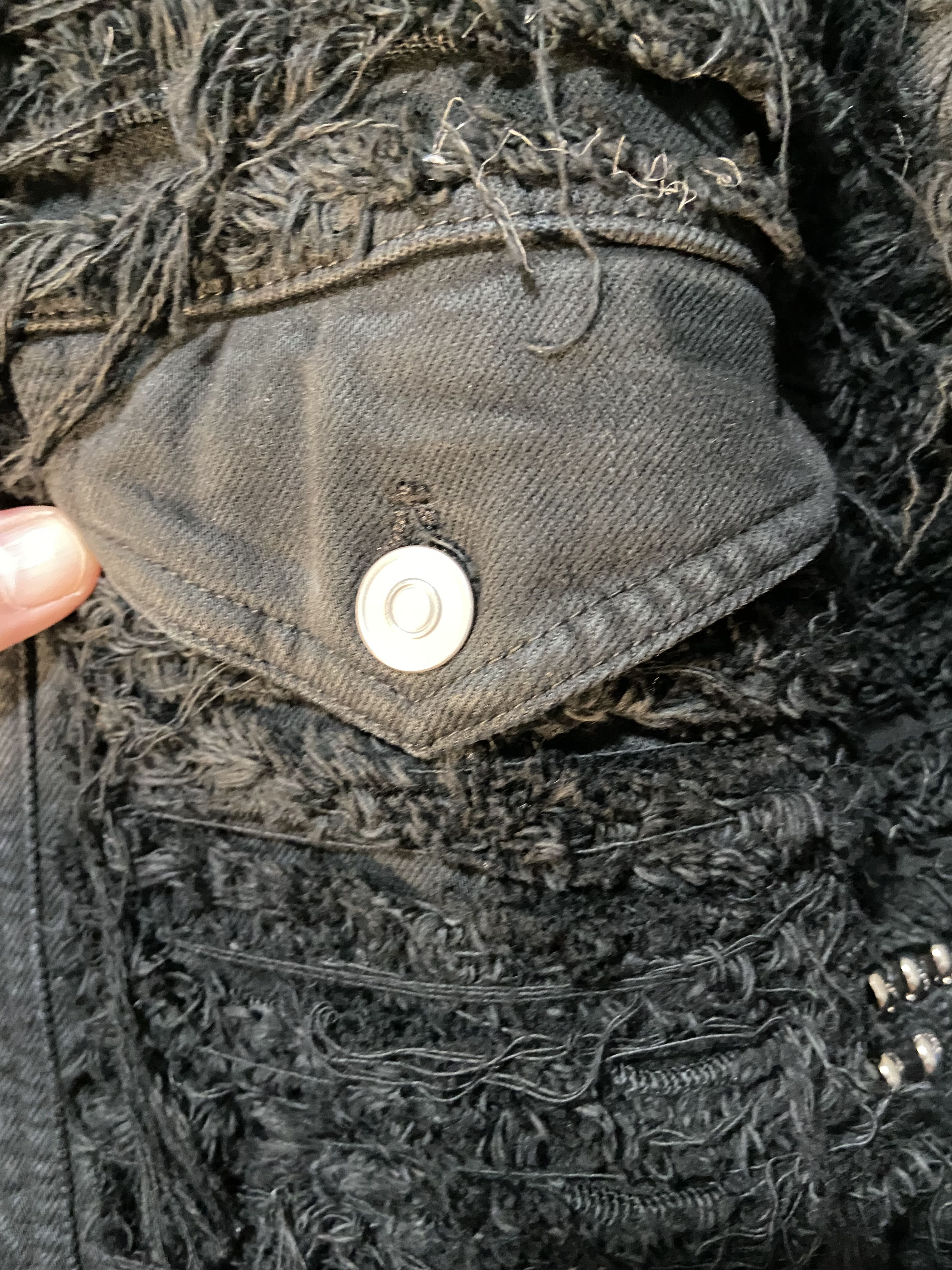 1017 ALYX 9SM 1017 A L Y X 9SM Black Shredded Denim Jacket Size US S / EU 44-46 / 1 - 8 Thumbnail