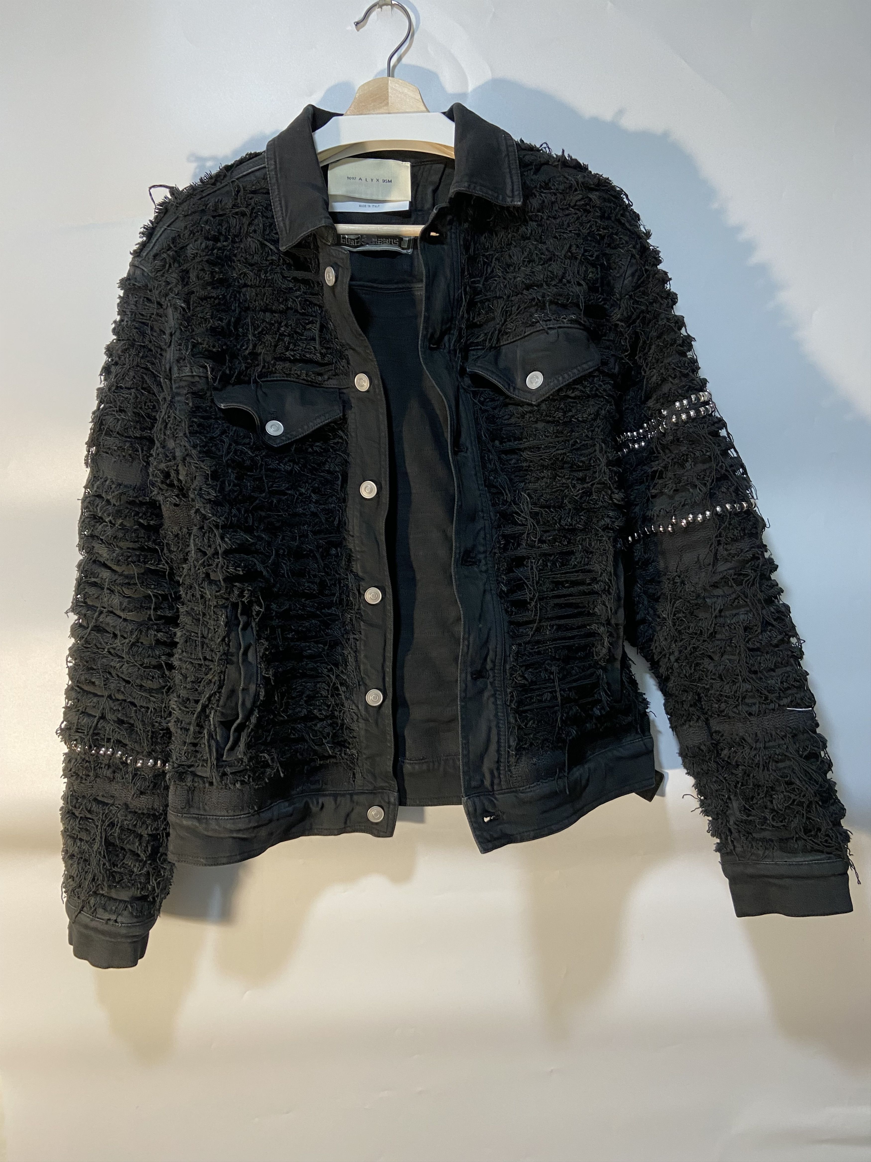 1017 ALYX 9SM 1017 A L Y X 9SM Black Shredded Denim Jacket Size US S / EU 44-46 / 1 - 2 Thumbnail