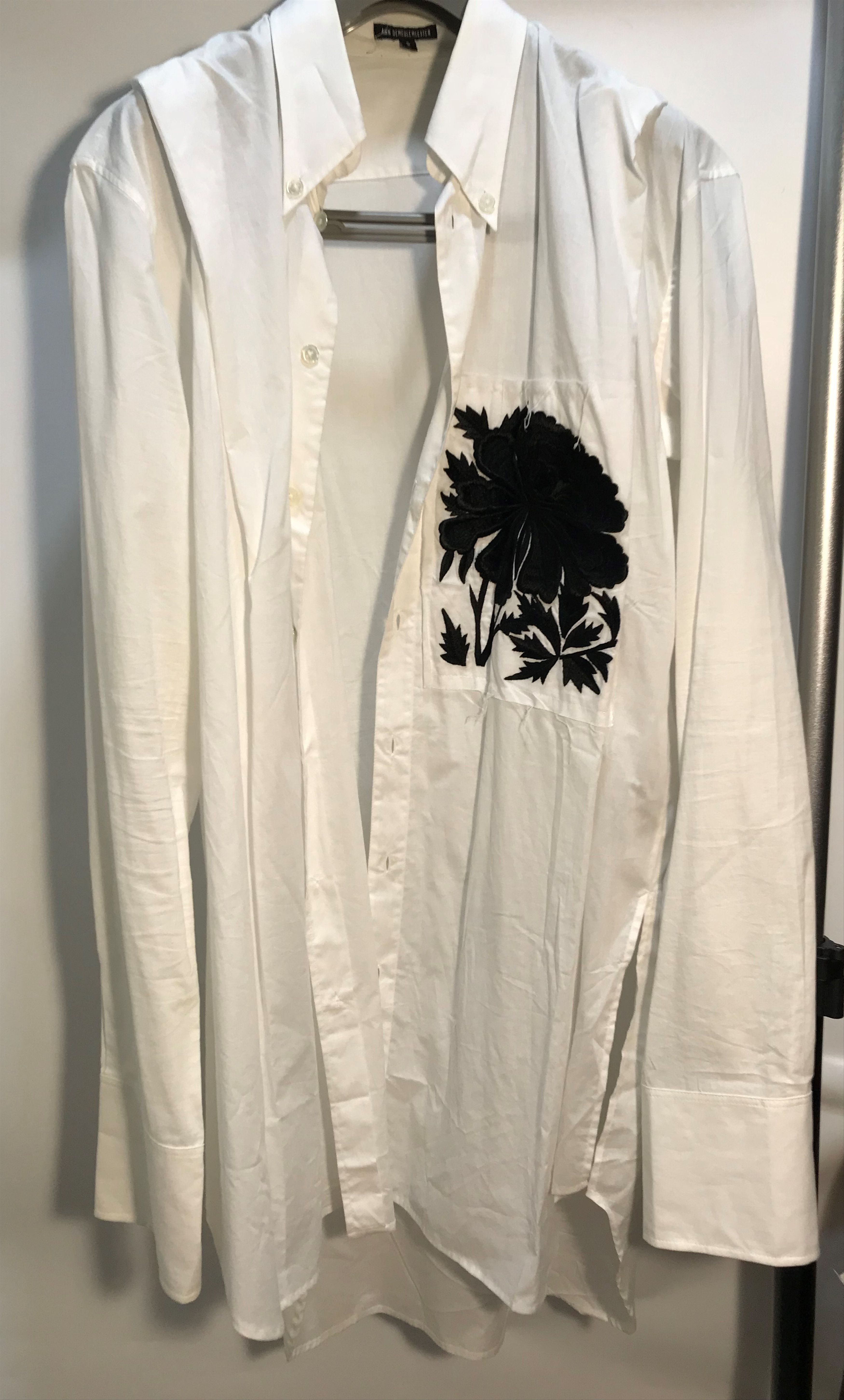 Ann Demeulemeester Ann Demeulemeester Black Flower Shirt Size US S / EU 44-46 / 1 - 1 Thumbnail