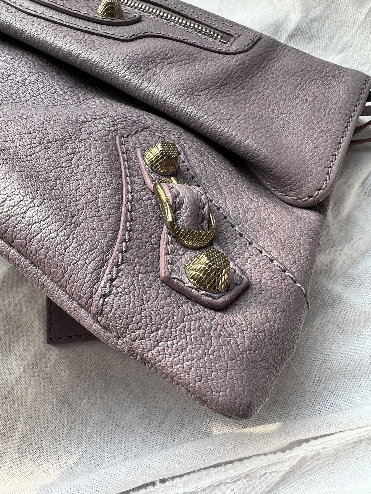 Balenciaga Balenciaga Lilac Big Studs City Envelope Clutch Bag Size ONE SIZE - 8 Thumbnail