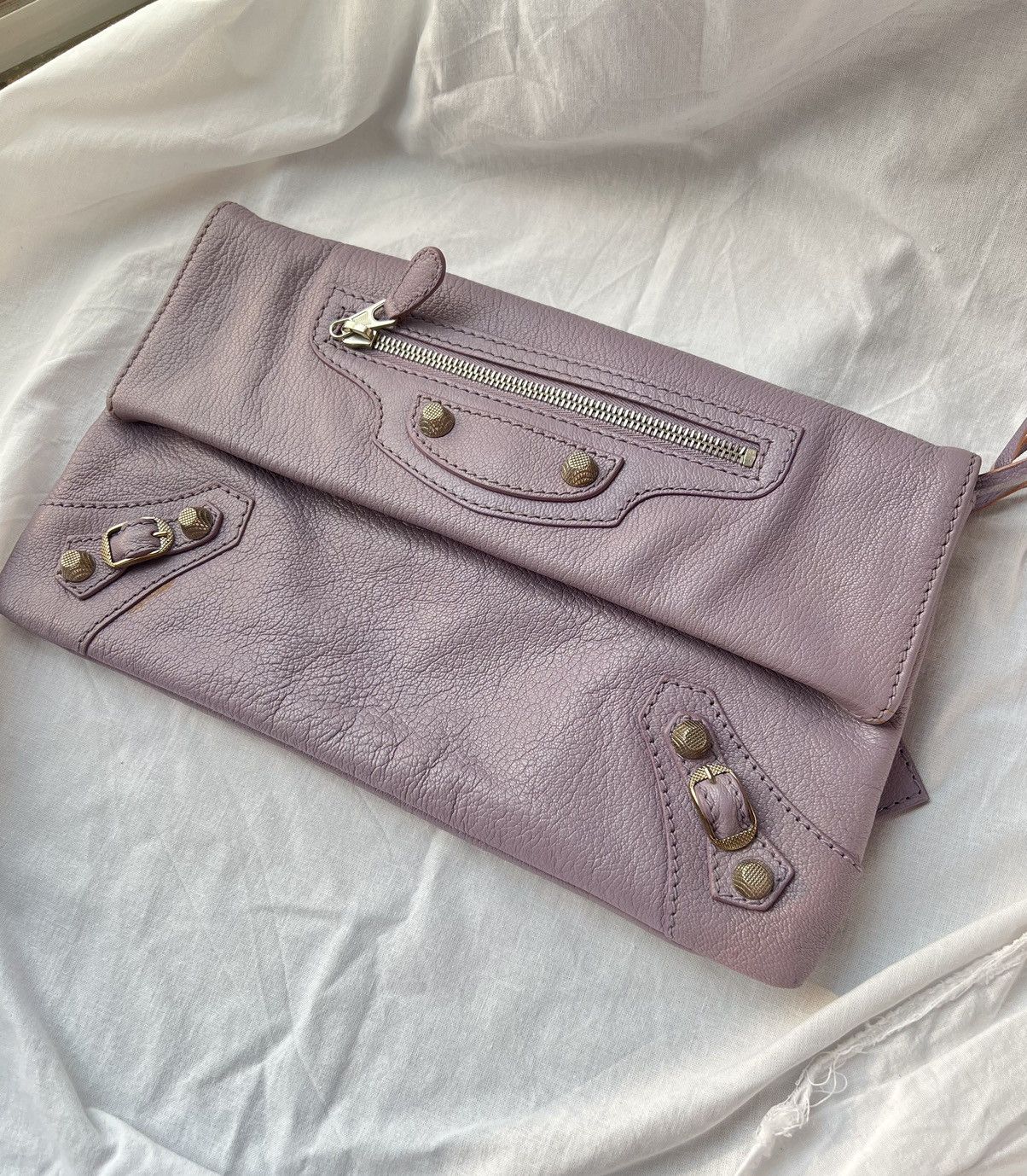 Balenciaga Balenciaga Lilac Big Studs City Envelope Clutch Bag Size ONE SIZE - 2 Thumbnail