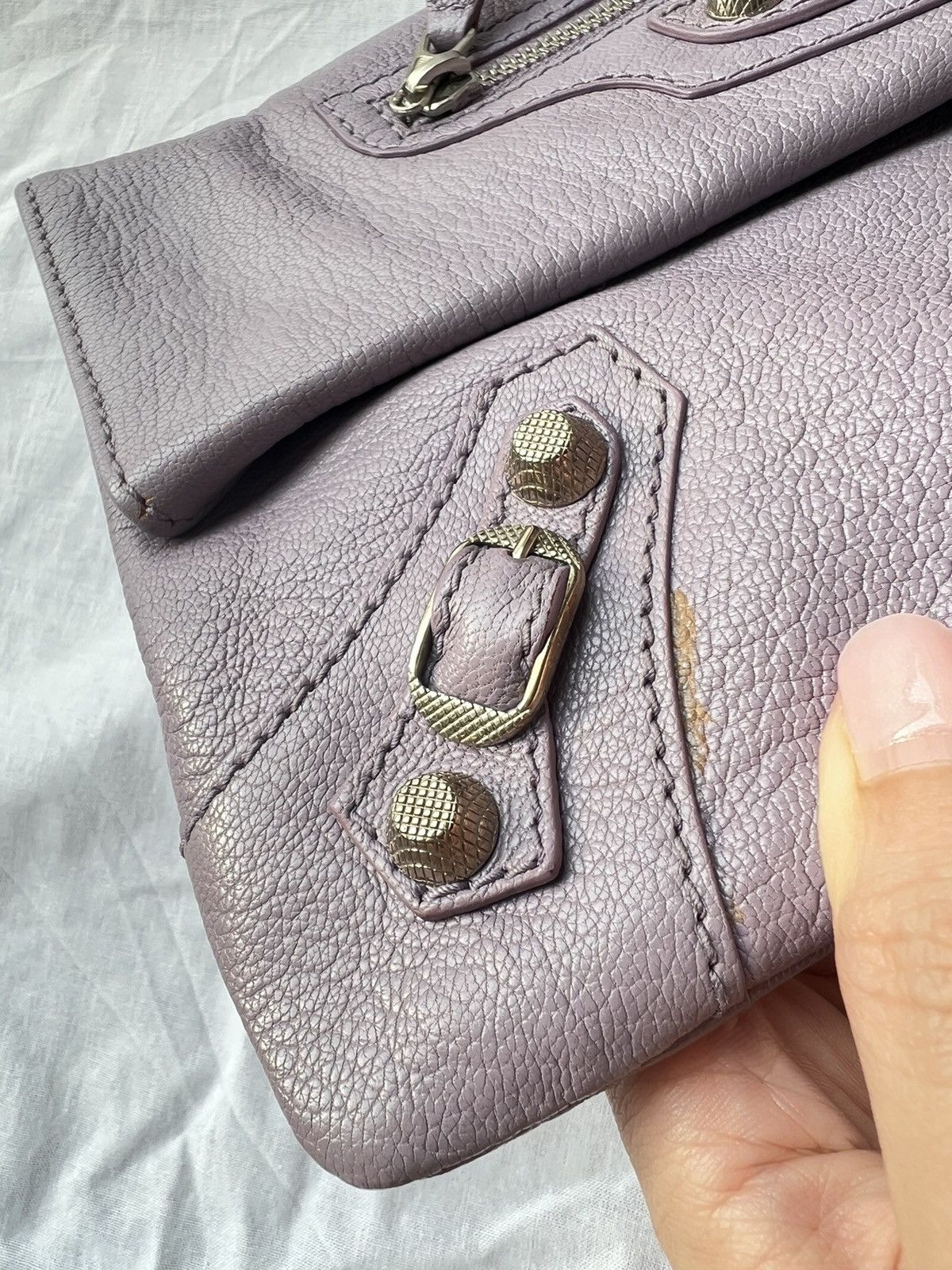 Balenciaga Balenciaga Lilac Big Studs City Envelope Clutch Bag Size ONE SIZE - 9 Thumbnail