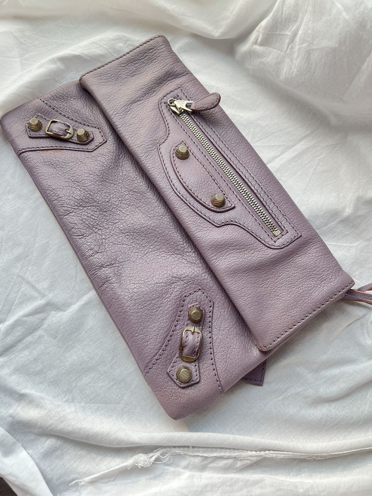 Balenciaga Balenciaga Lilac Big Studs City Envelope Clutch Bag Size ONE SIZE - 3 Thumbnail