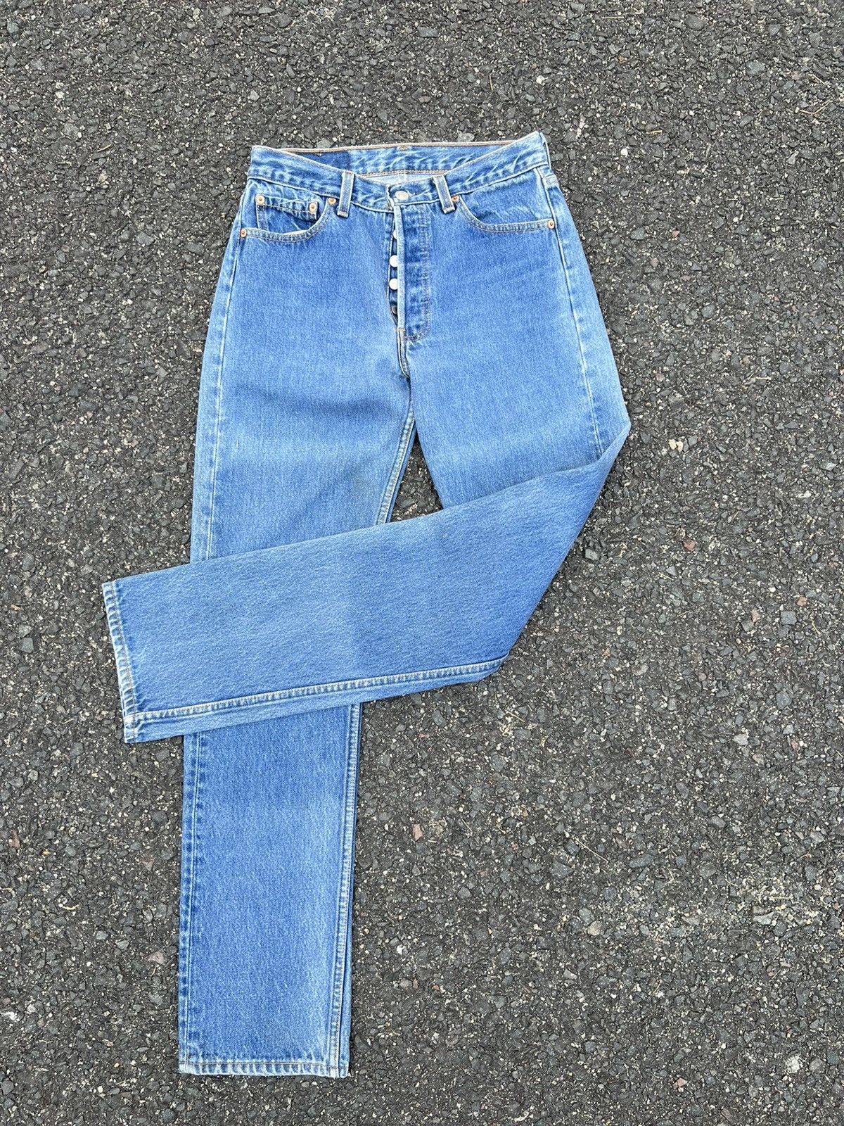 Levi's LEVIS 501 90's VINTAGE FADED COLOUR JEANS Size US 29 - 19 Thumbnail