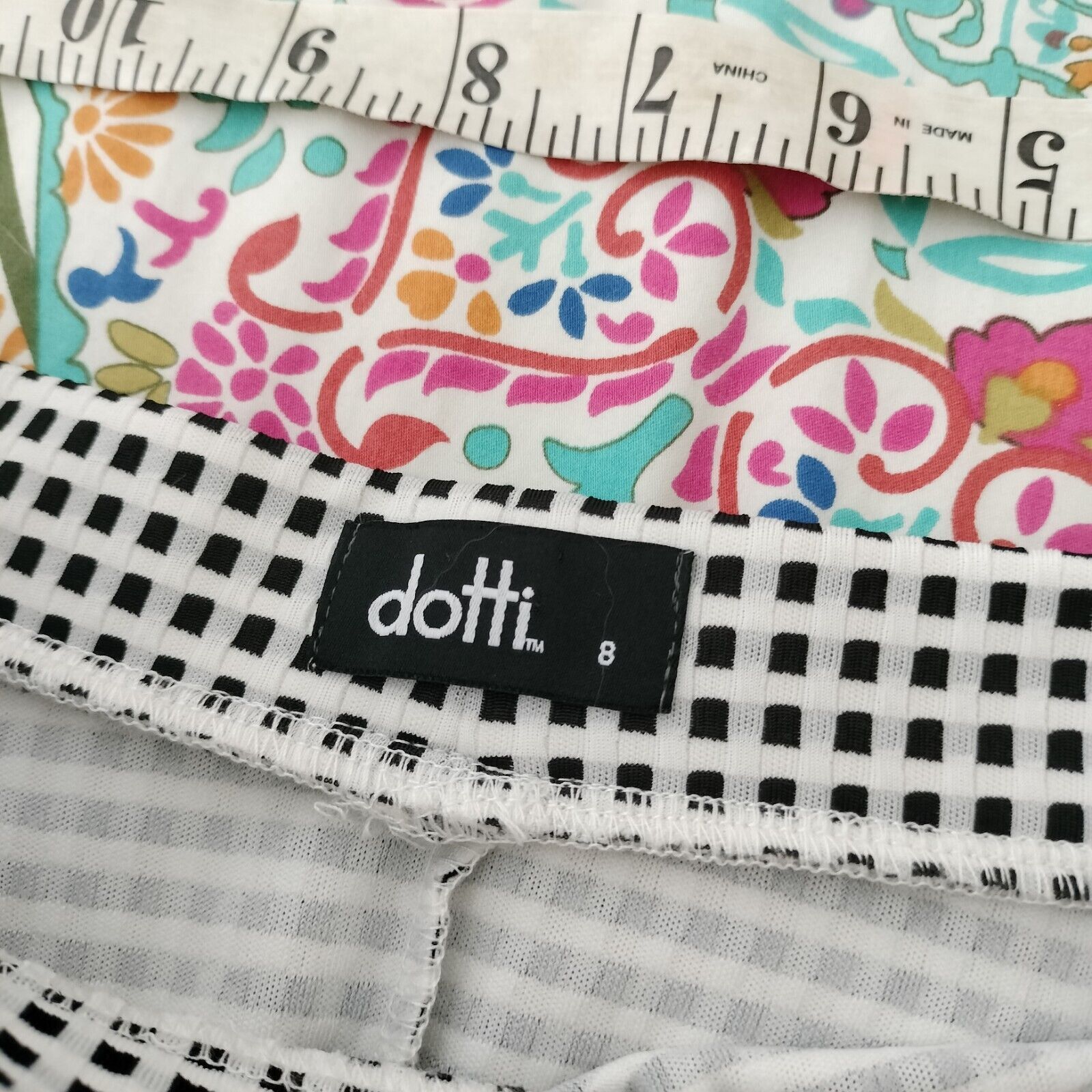 Designer Dotti Skirt High Waist Gingham Check Fit & Flare Clueless Size 27" / US 4 / IT 40 - 6 Thumbnail