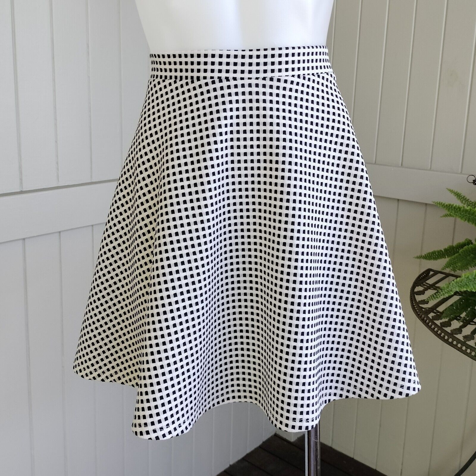 Designer Dotti Skirt High Waist Gingham Check Fit & Flare Clueless Size 27" / US 4 / IT 40 - 1 Thumbnail