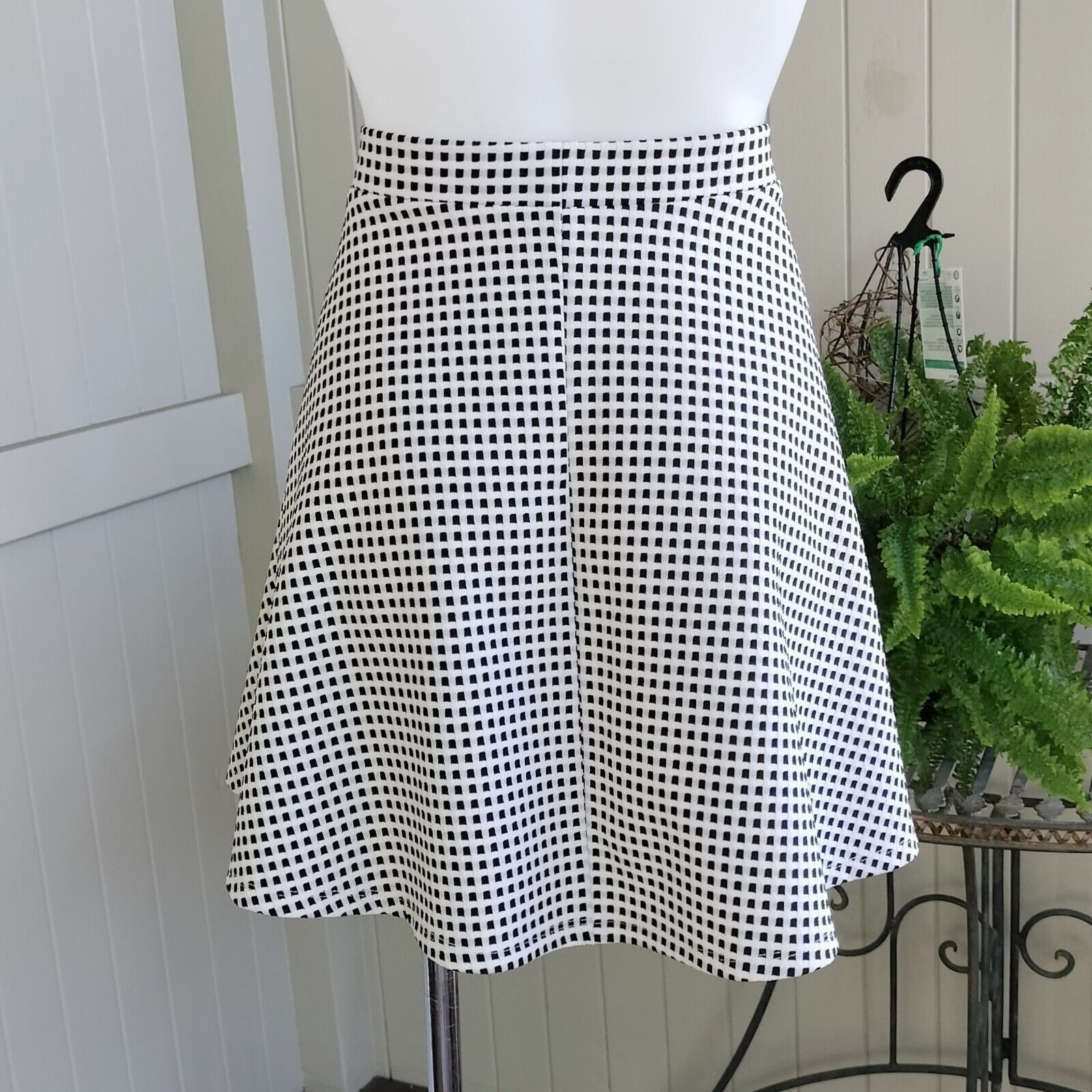 Designer Dotti Skirt High Waist Gingham Check Fit & Flare Clueless Size 27" / US 4 / IT 40 - 2 Thumbnail