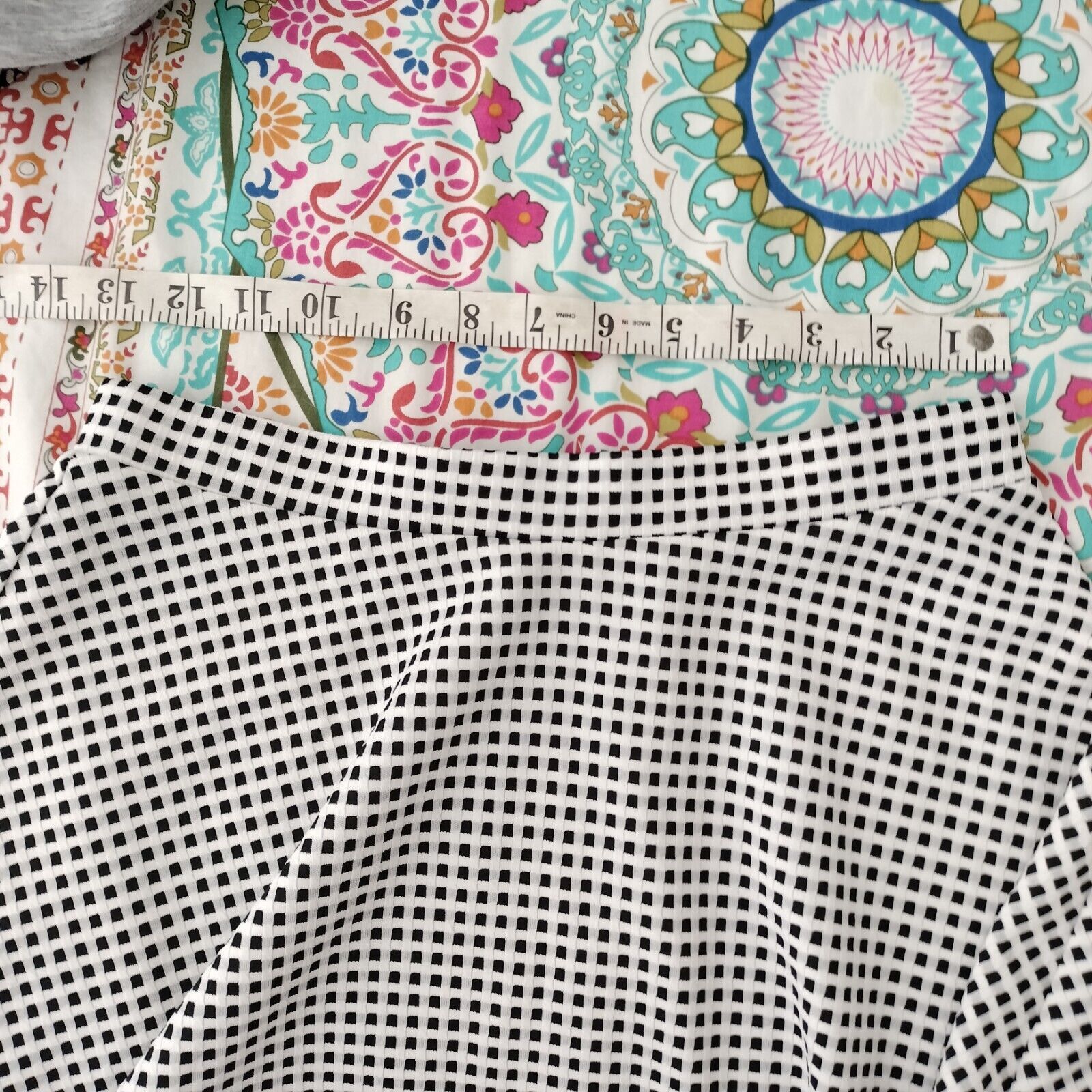 Designer Dotti Skirt High Waist Gingham Check Fit & Flare Clueless Size 27" / US 4 / IT 40 - 8 Thumbnail