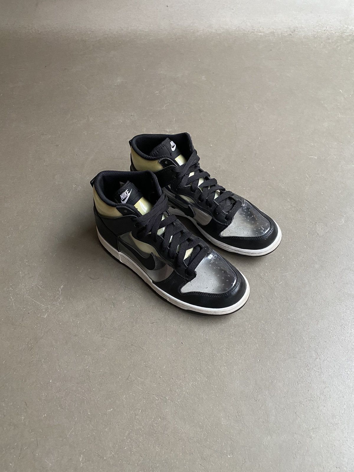 image of Comme Des Garcons Homme Plus x Nike Dunk High Transparent Shoes in Black, Men's (Size 7)