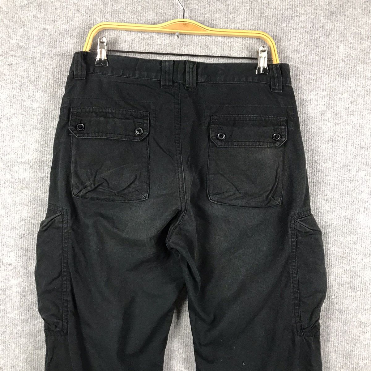 Cesore Mio Black Cargo Multi Pocket faded pant