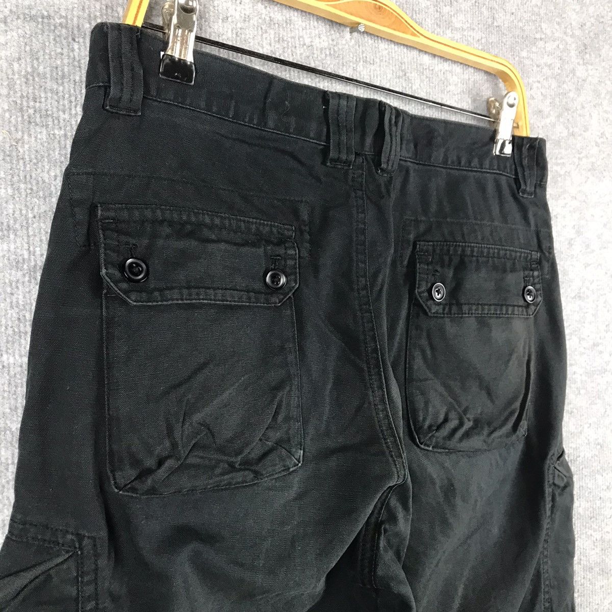 Cesore Mio Black Cargo Multi Pocket faded pant