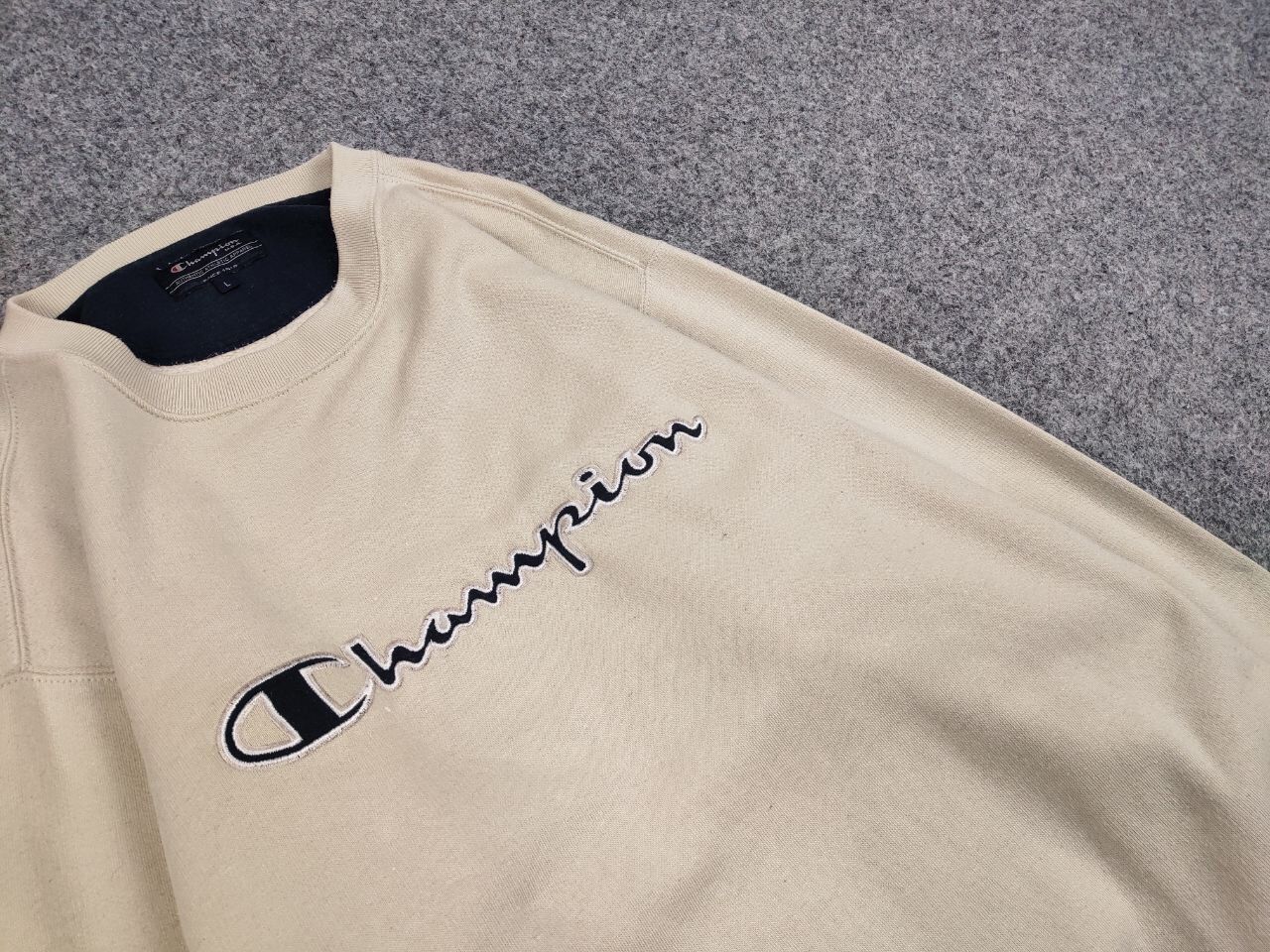 Champion Vintage 90's Champion usa Logo Beige Crewneck Sweatshirt Size US L / EU 52-54 / 3 - 12 Thumbnail
