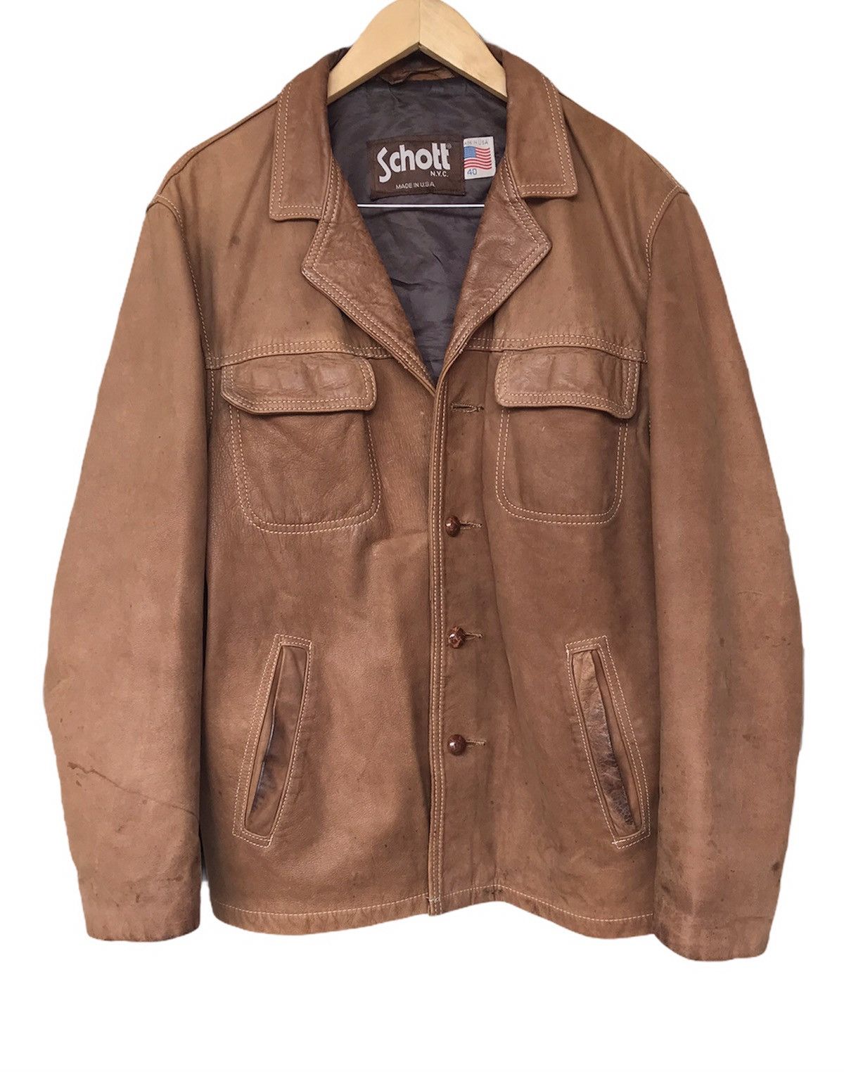 Schott × Vintage Vintage Schott Leather Jacket Size US M / EU 48-50 / 2 - 1 Thumbnail