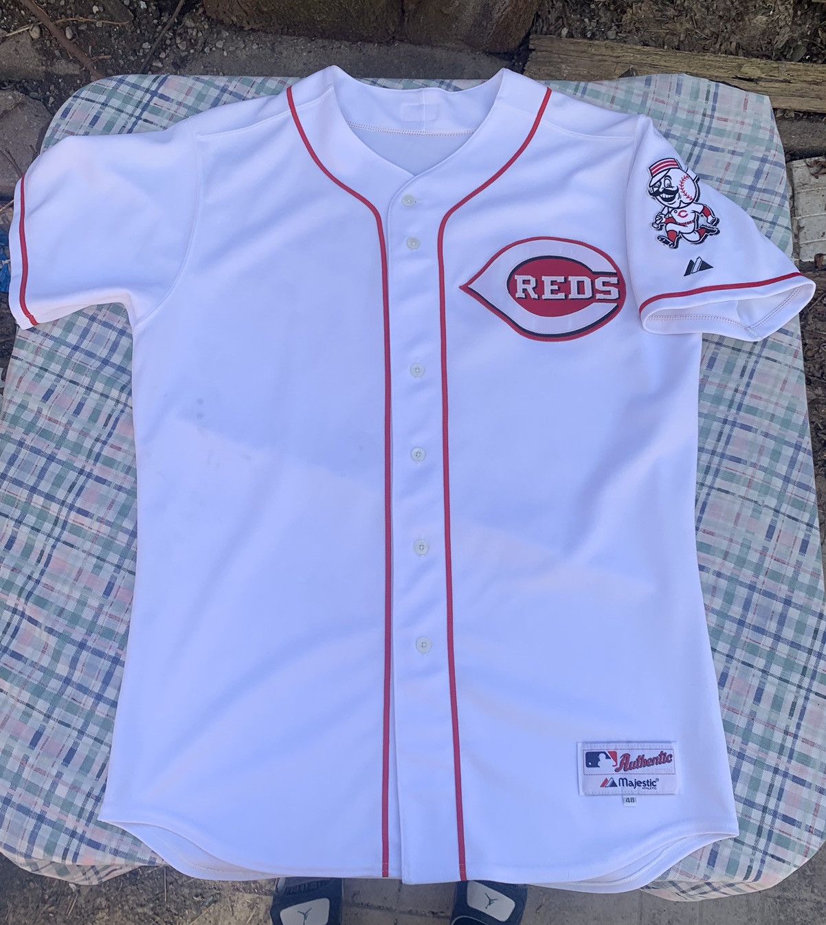 Majestic, Shirts, Russell Athletic Authentic Cincinnati Reds Mlb  Sleeveless Jersey Men 4 Majestic