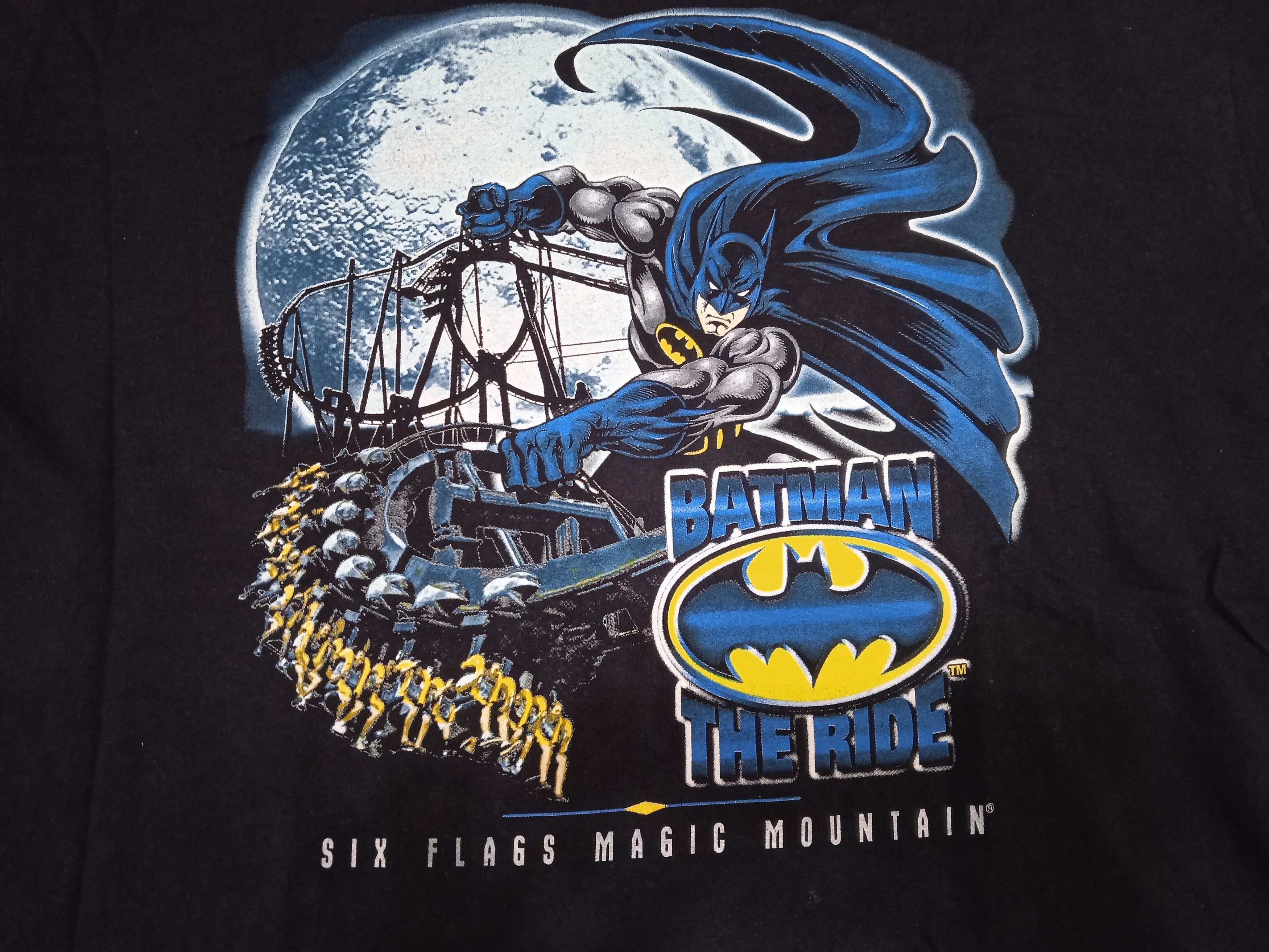 Vintage Vintage 2000s Batman the Ride Six Flags T-Shirt Size US XL / EU 56 / 4 - 4 Thumbnail