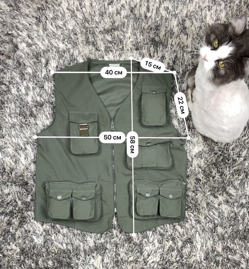 Japanese Brand ARCHIVE BAGGY PUFF MULTIPOCKET UTILITY BONDAGE VEST - № 2087 Size US M / EU 48-50 / 2 - 5 Thumbnail