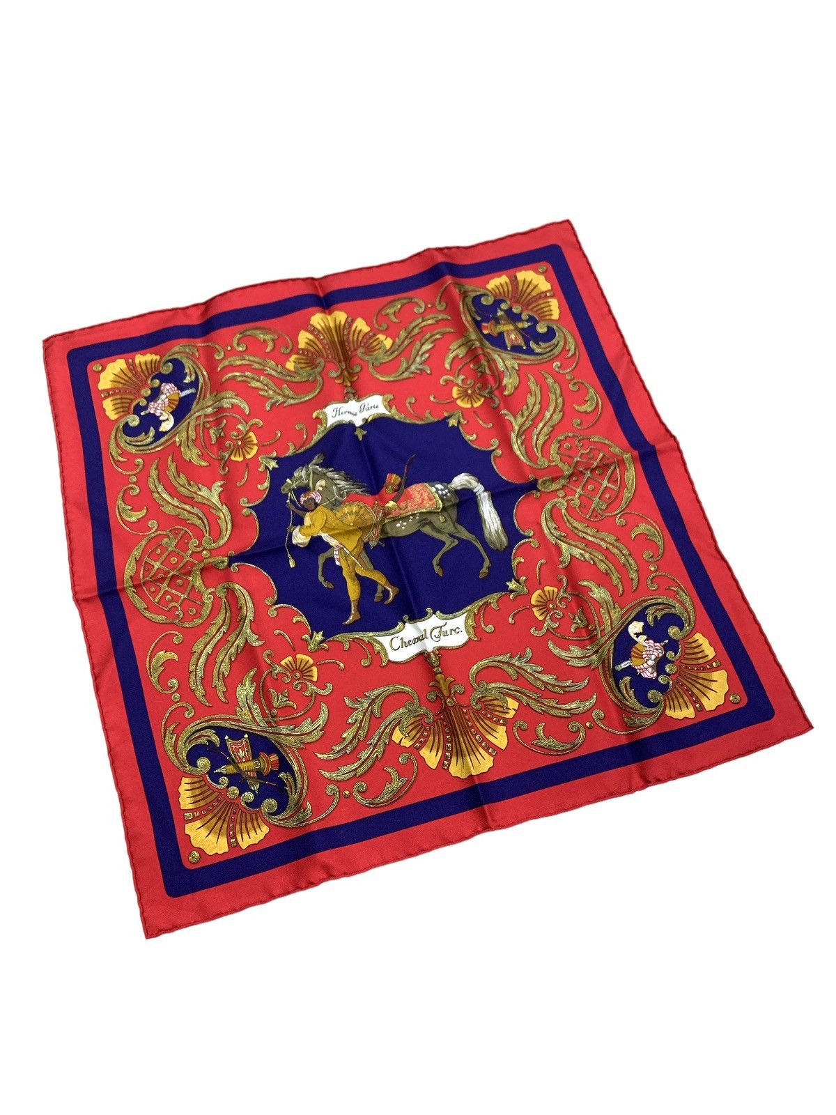 Hermes HERMES CHEVAL TURC SILK HANDKERCHIEF SCARF Size ONE SIZE - 1 Thumbnail