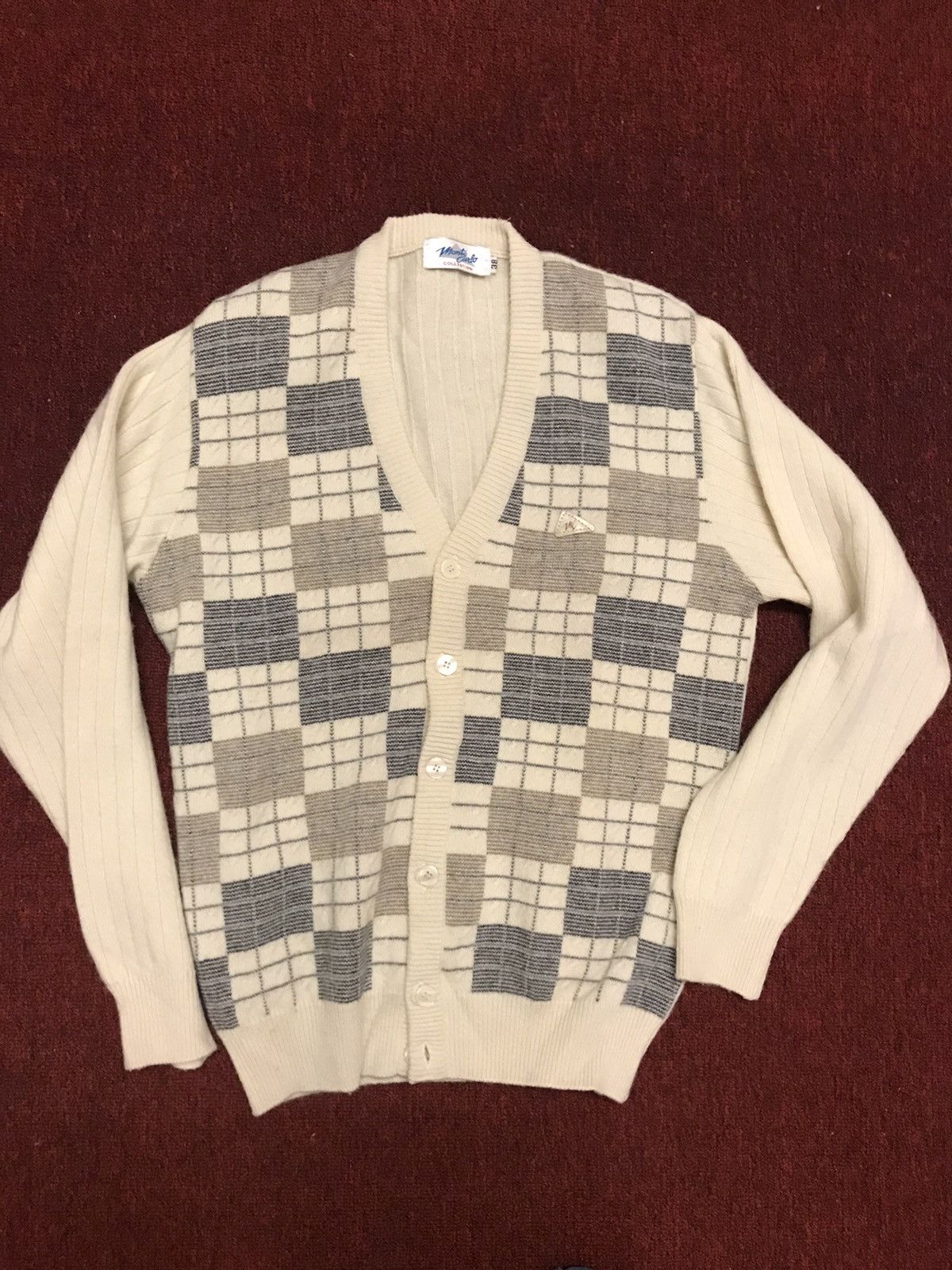 Tyler The Creator × Vintage Plaid wool cardigan 80s large sweater Size US L / EU 52-54 / 3 - 1 Thumbnail