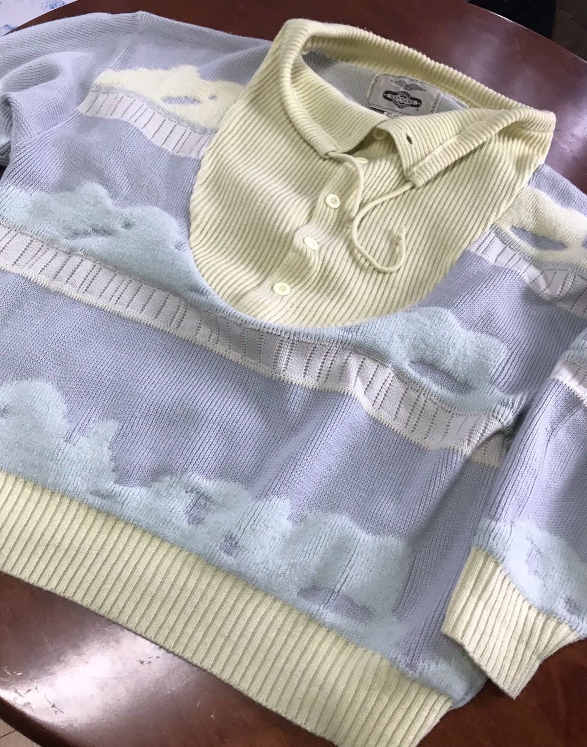 Japanese Brand × Vintage Cloudy knit Japanese Vintage sweater medium large Americana Size US L / EU 52-54 / 3 - 3 Thumbnail