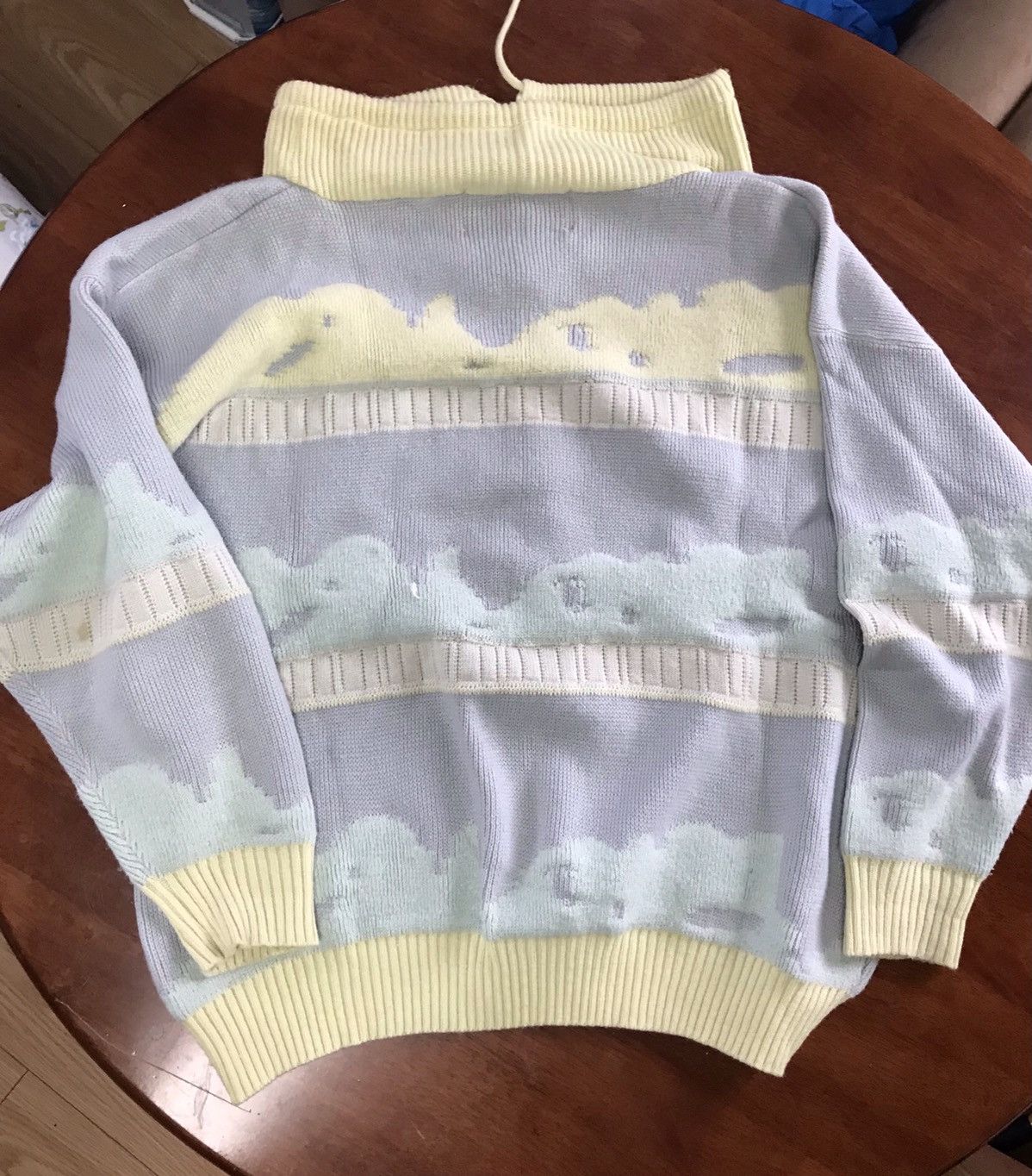 Japanese Brand × Vintage Cloudy knit Japanese Vintage sweater medium large Americana Size US L / EU 52-54 / 3 - 4 Thumbnail