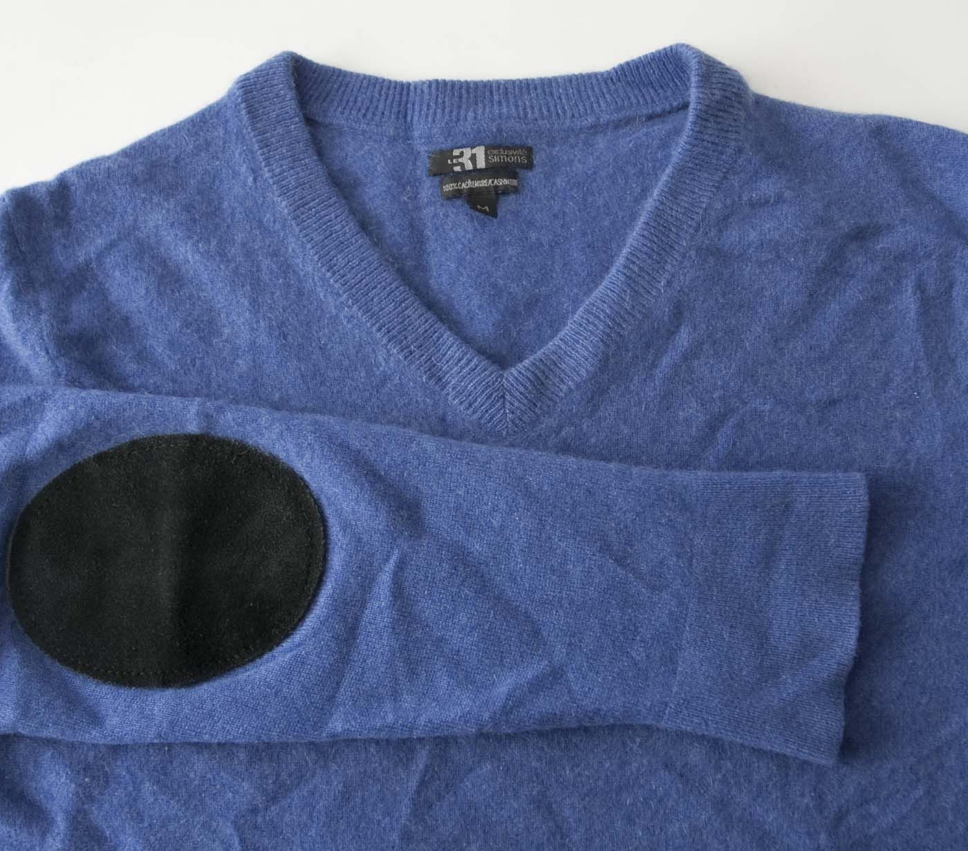 Simons Le 31 by Simons Sweater 100% Cashmere Elbow Patch Size M Size US M / EU 48-50 / 2 - 1 Thumbnail
