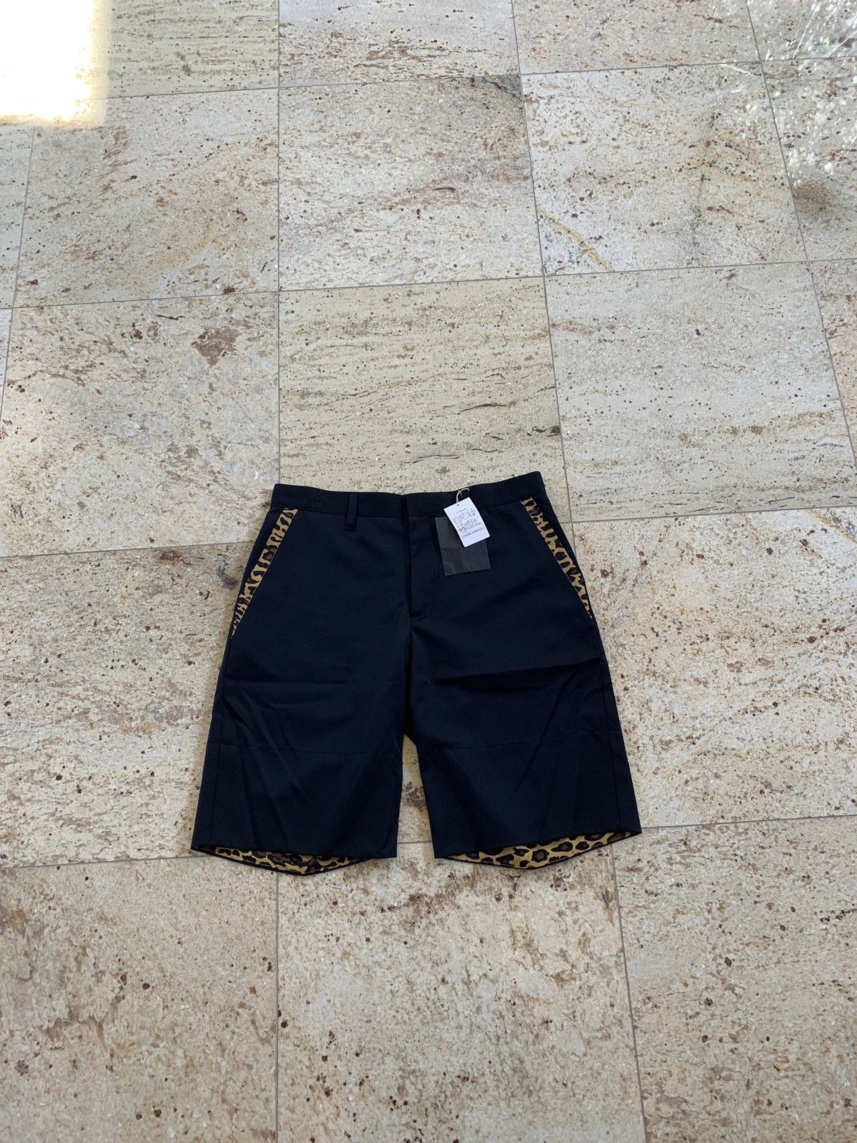 Undercover Black Shorts With Cheetah Trim Size US 33 - 2 Thumbnail