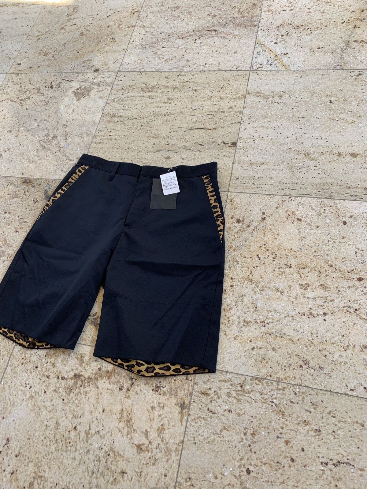 Undercover Black Shorts With Cheetah Trim Size US 33 - 8 Thumbnail