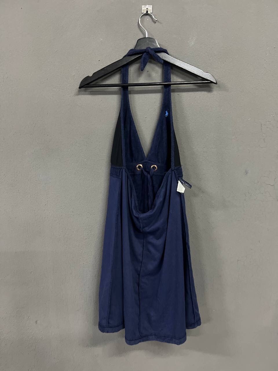 Ralph Lauren RALPH LAURENT NAVY BLUE TERRY CLOTH HALTER DRESS Size L / US 10 / IT 46 - 7 Thumbnail