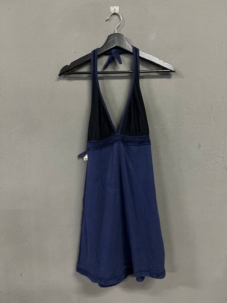 Ralph Lauren RALPH LAURENT NAVY BLUE TERRY CLOTH HALTER DRESS Size L / US 10 / IT 46 - 6 Thumbnail